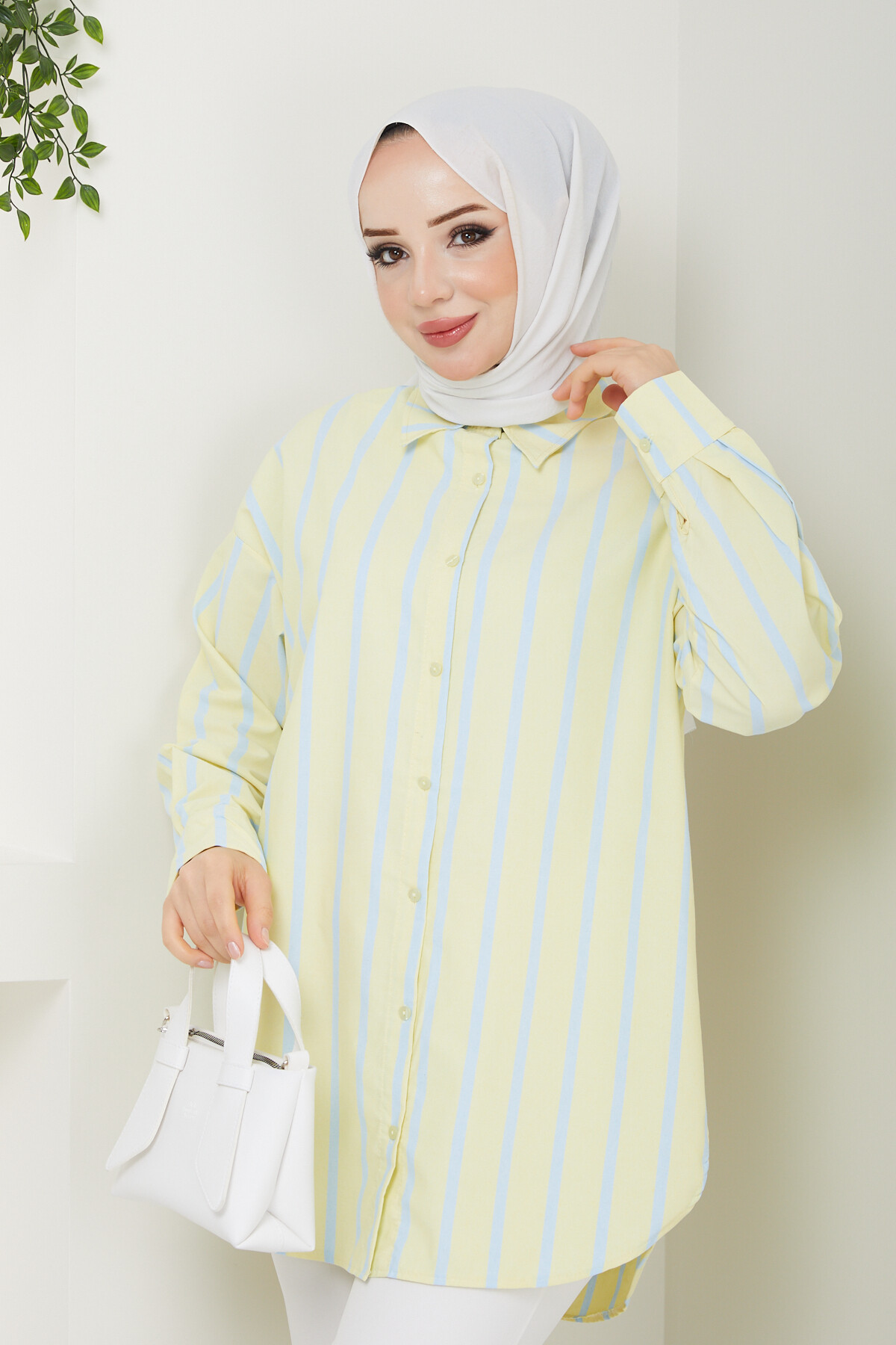 ÇİZGİLİ GÖMLEK-SARI