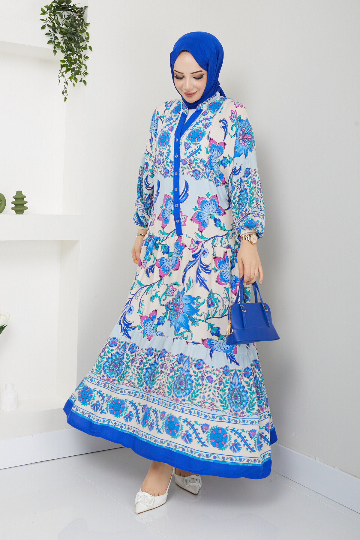 PL PATLI ELBİSE-LACİVERT