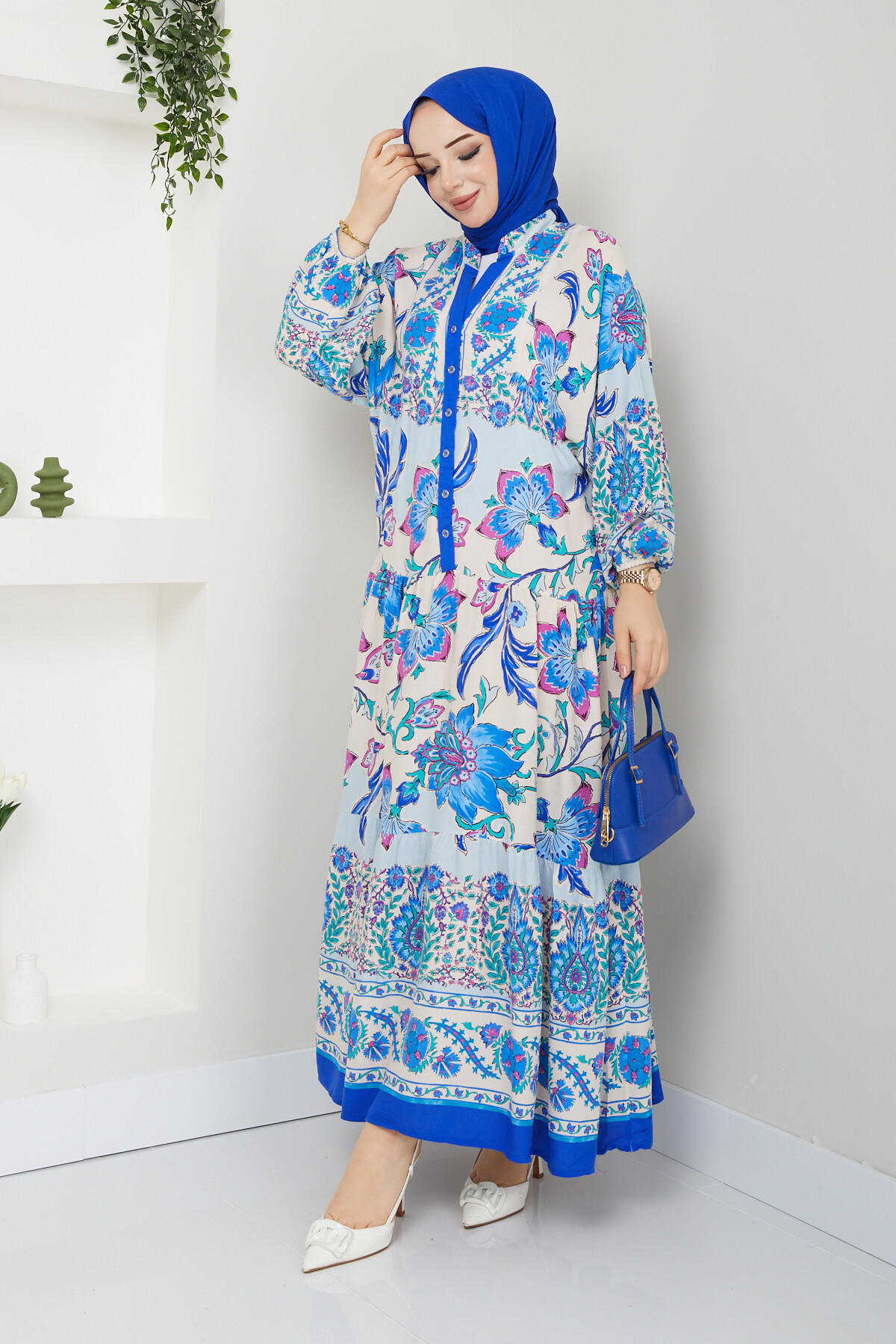 PL PATLI ELBİSE-LACİVERT