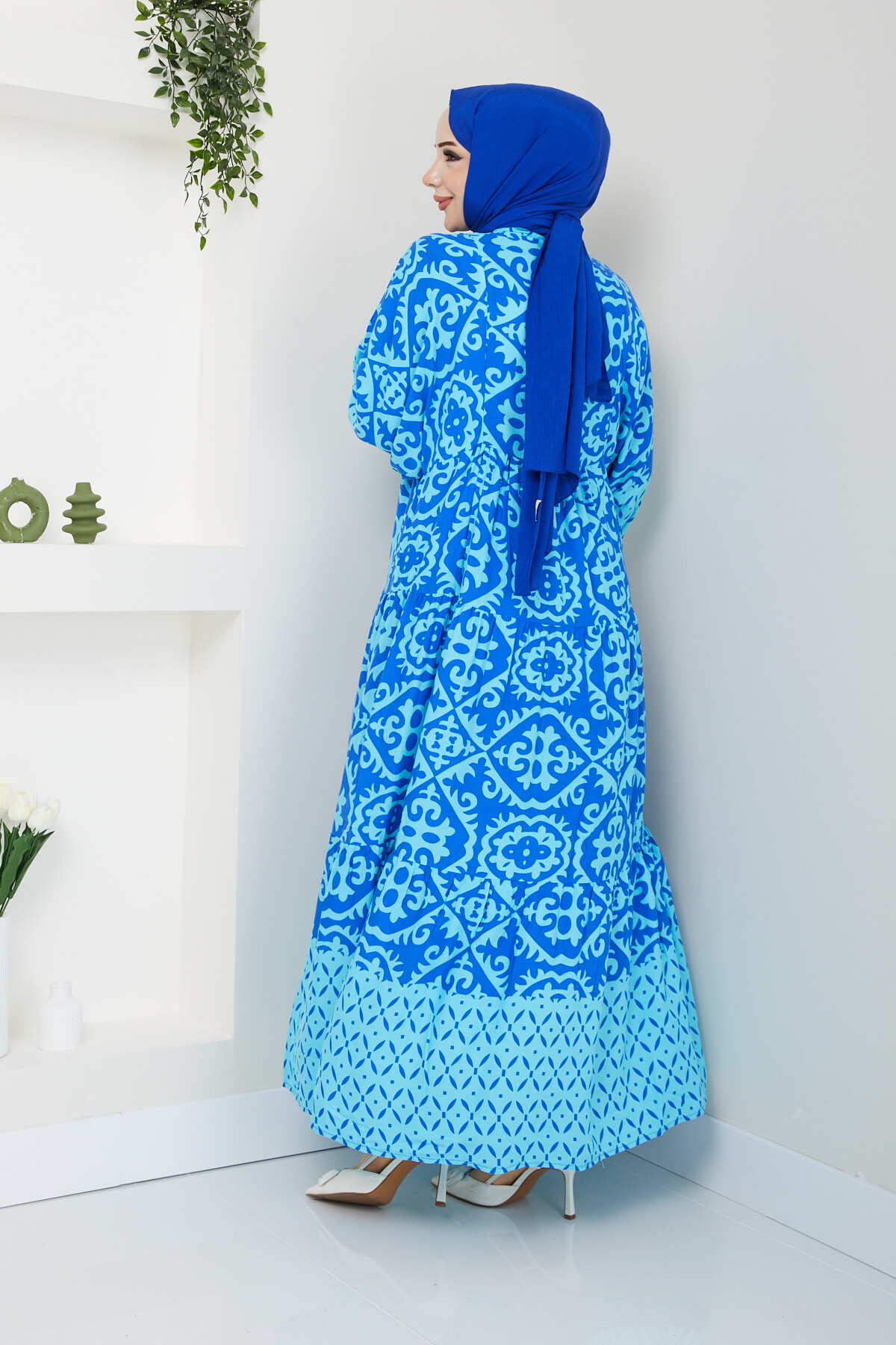 PL PATLI ELBİSE-MAVİ