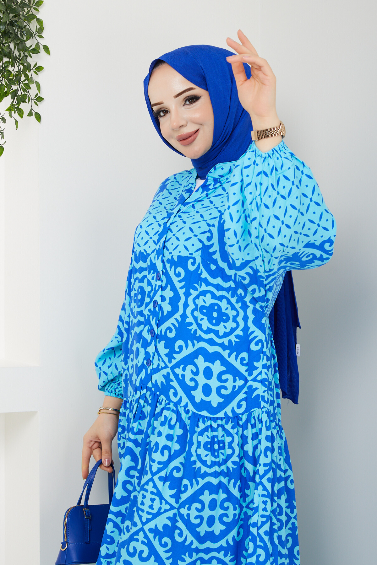 PL PATLI ELBİSE-MAVİ