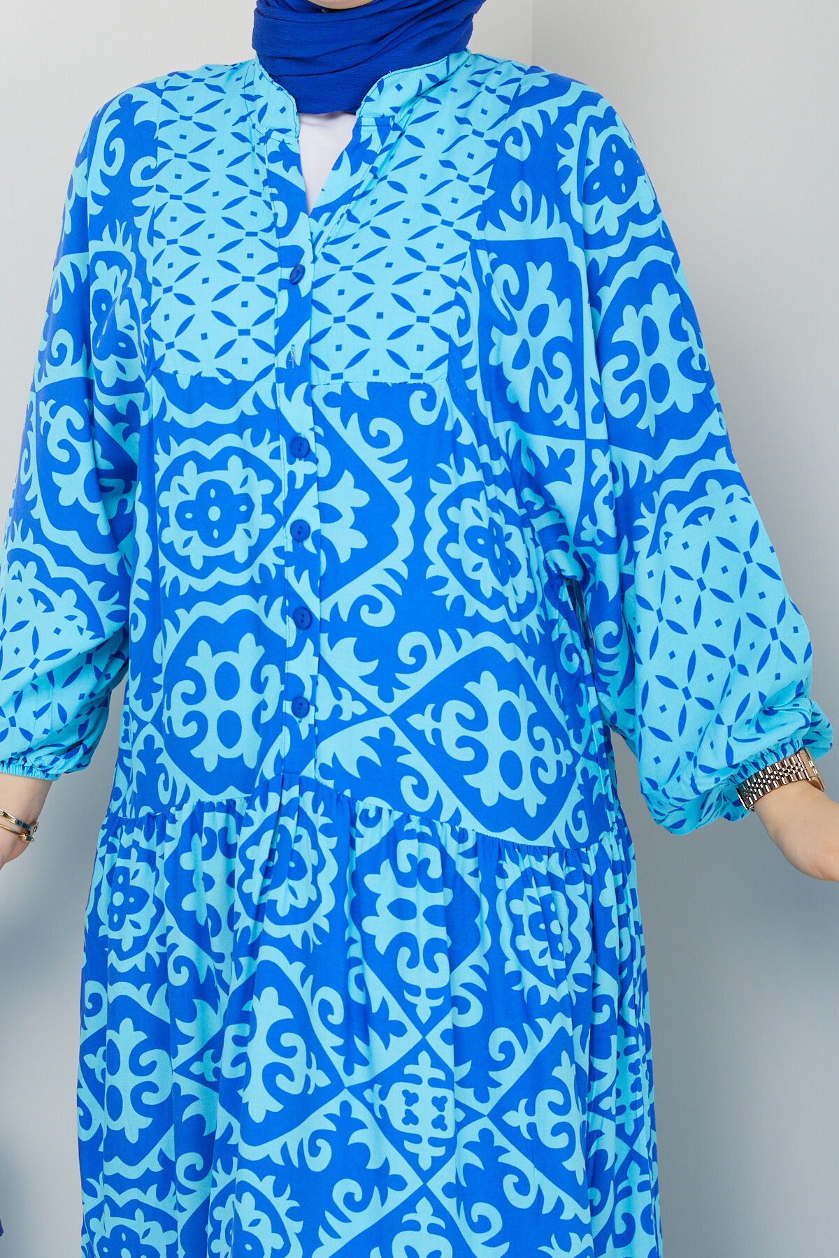 PL PATLI ELBİSE-MAVİ