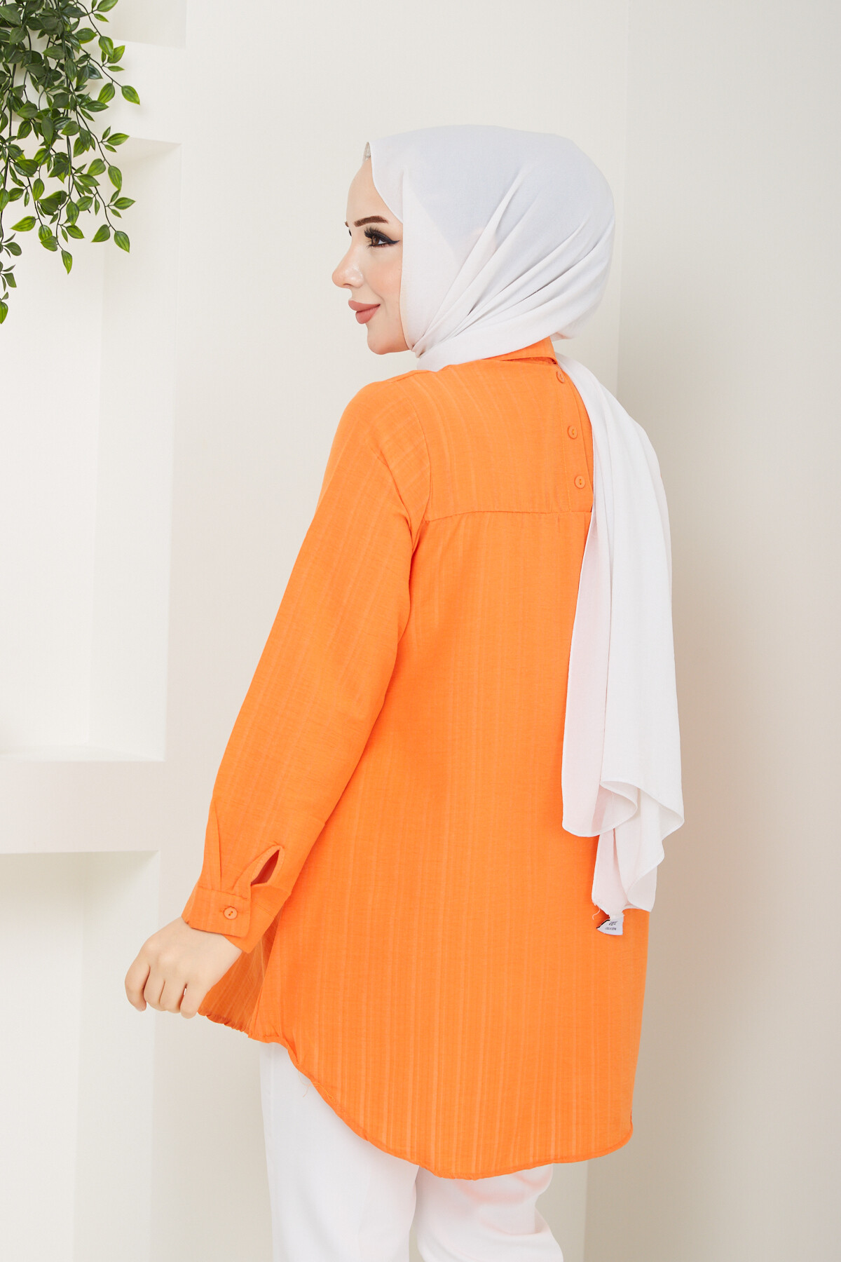 SIRTI DÜĞMELİ GÖMLEK- TURUNCU