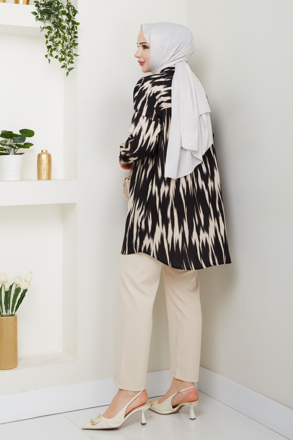 ALEV DESEN GÖMLEK-SİYAH