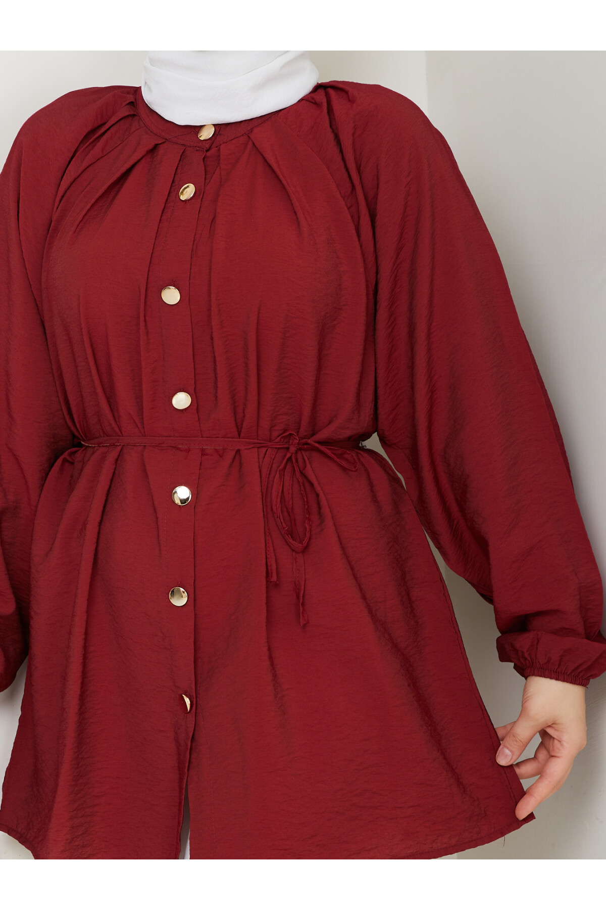 BALON KOL GOLD DÜĞME GÖMLEK-BORDO