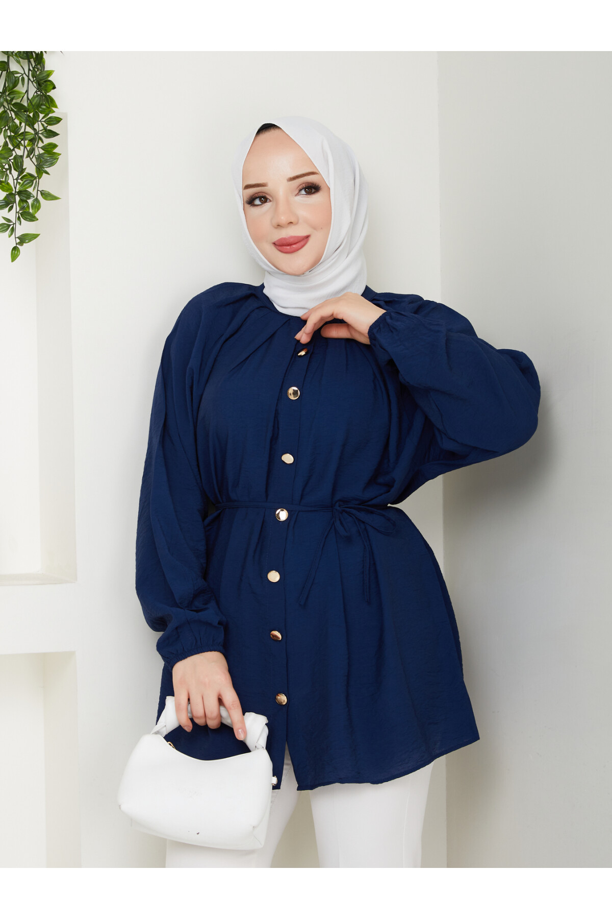 BALON KOL GOLD DÜĞME GÖMLEK-LACİVERT