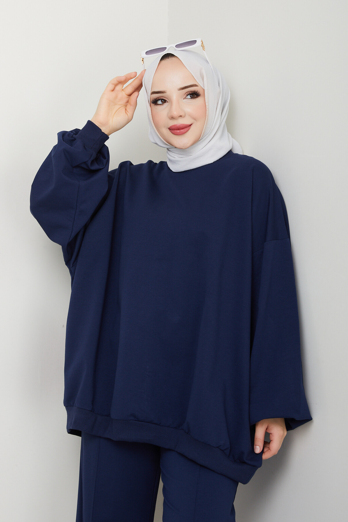 BALON KOL SWEAT TAKIM-LACİVERT