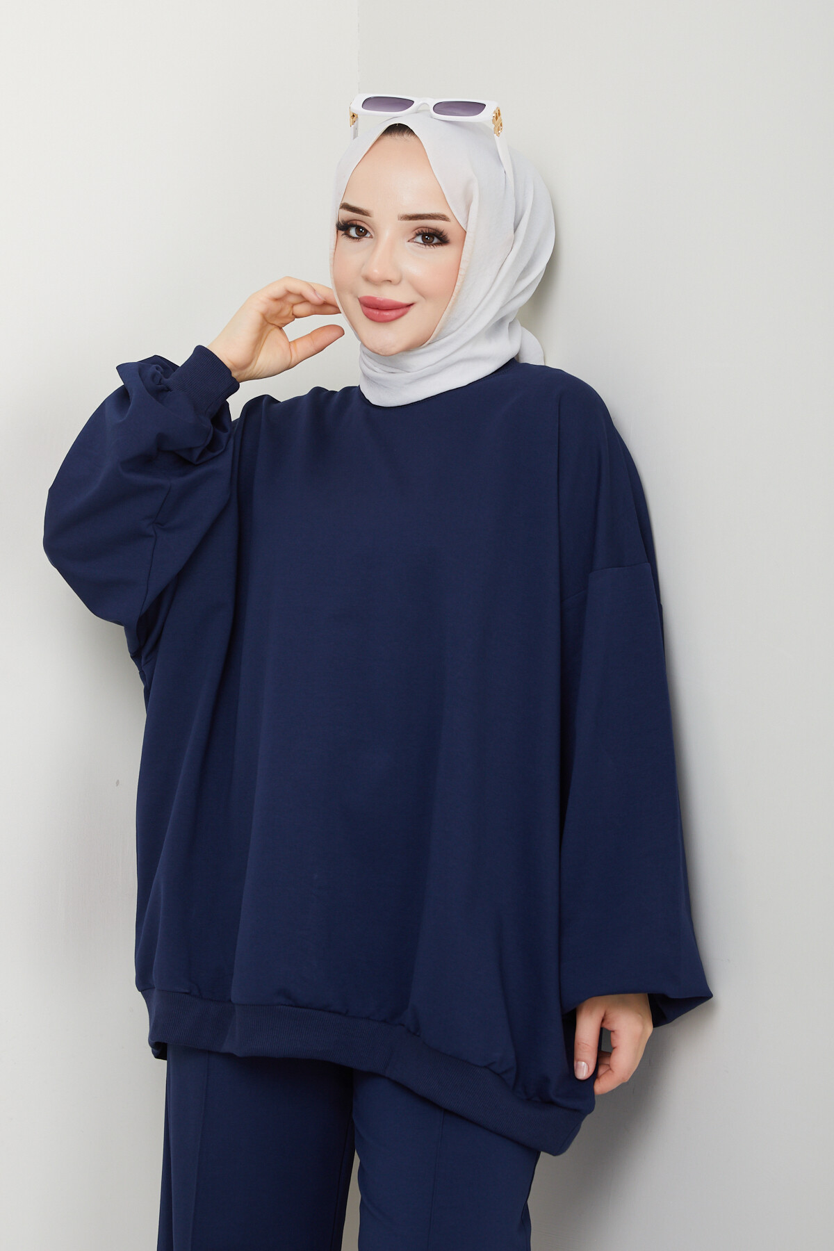 BALON KOL SWEAT TAKIM-LACİVERT