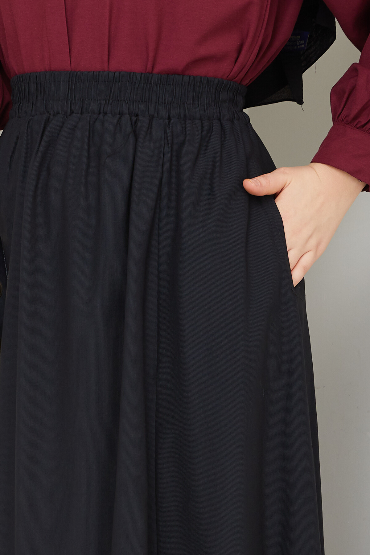 BEBE YAKA GÖMLEK ETEKLİ KOMBİN-BORDO