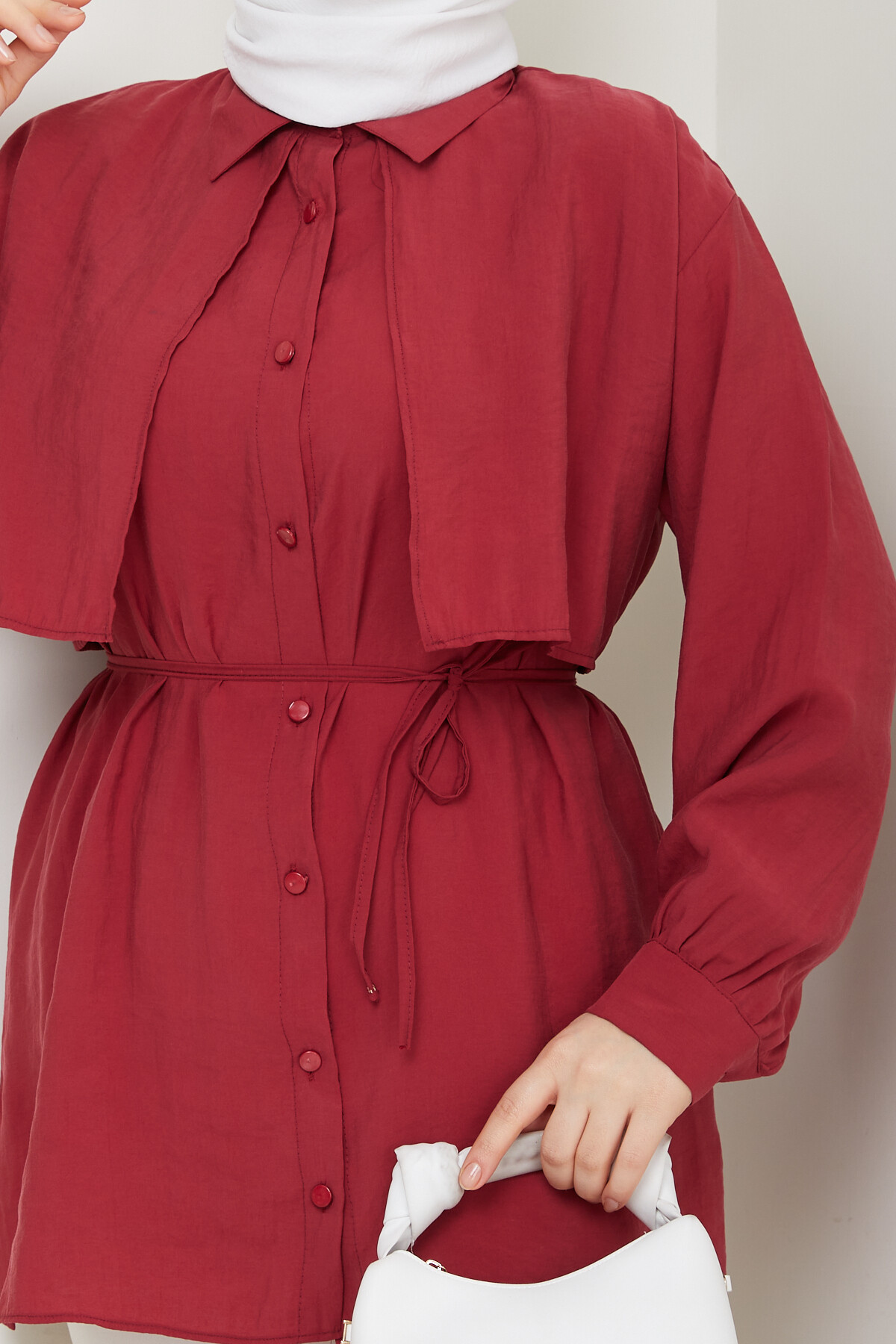 BOLEROLU GÖMLEK-BORDO