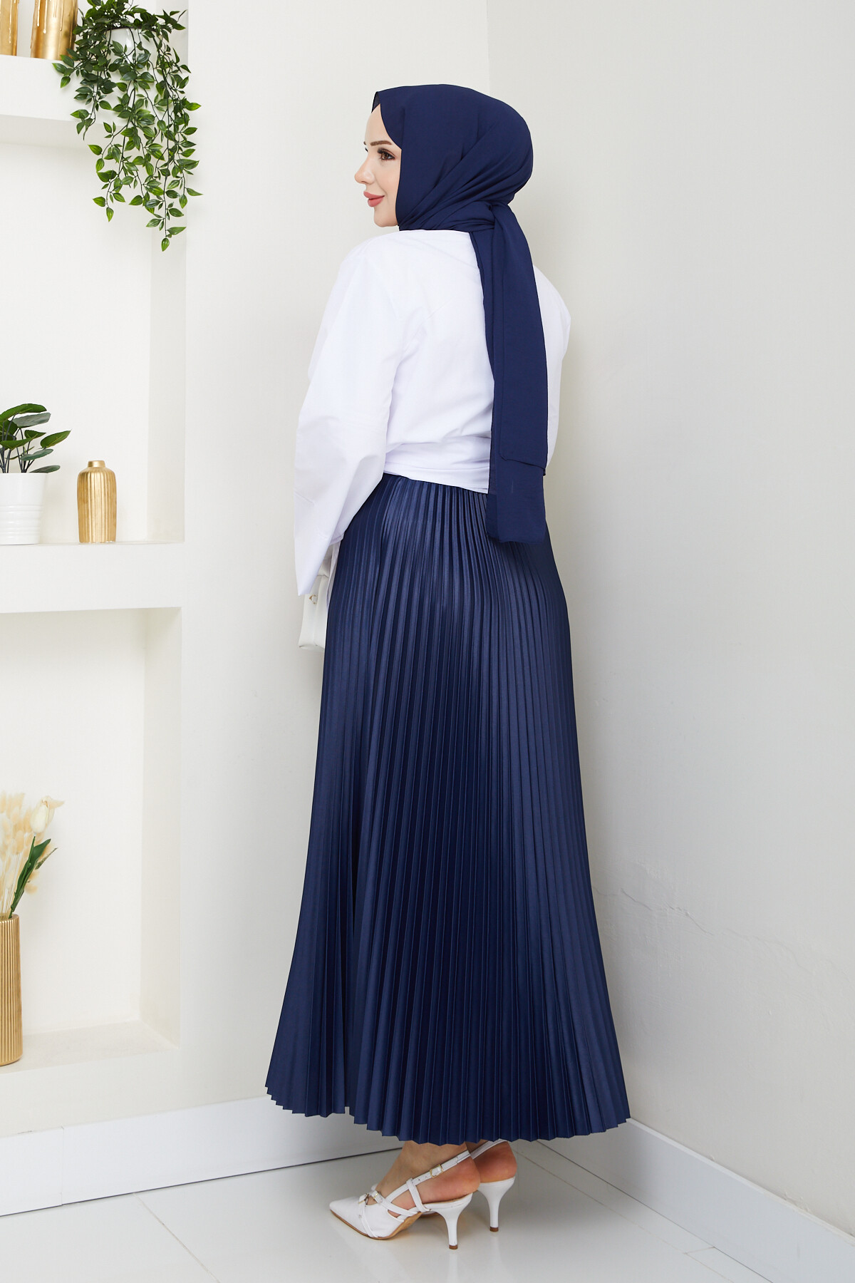 ÇAPRAZ BAĞLAMALI CROP ETEK KOMBİN-BEYAZ