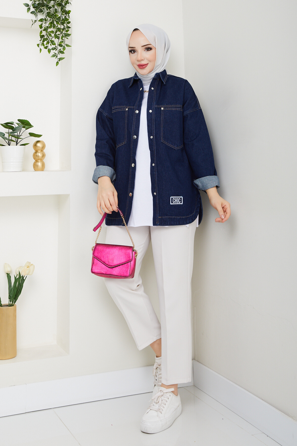 CHIC GABARDİN CEKET - LACİVERT