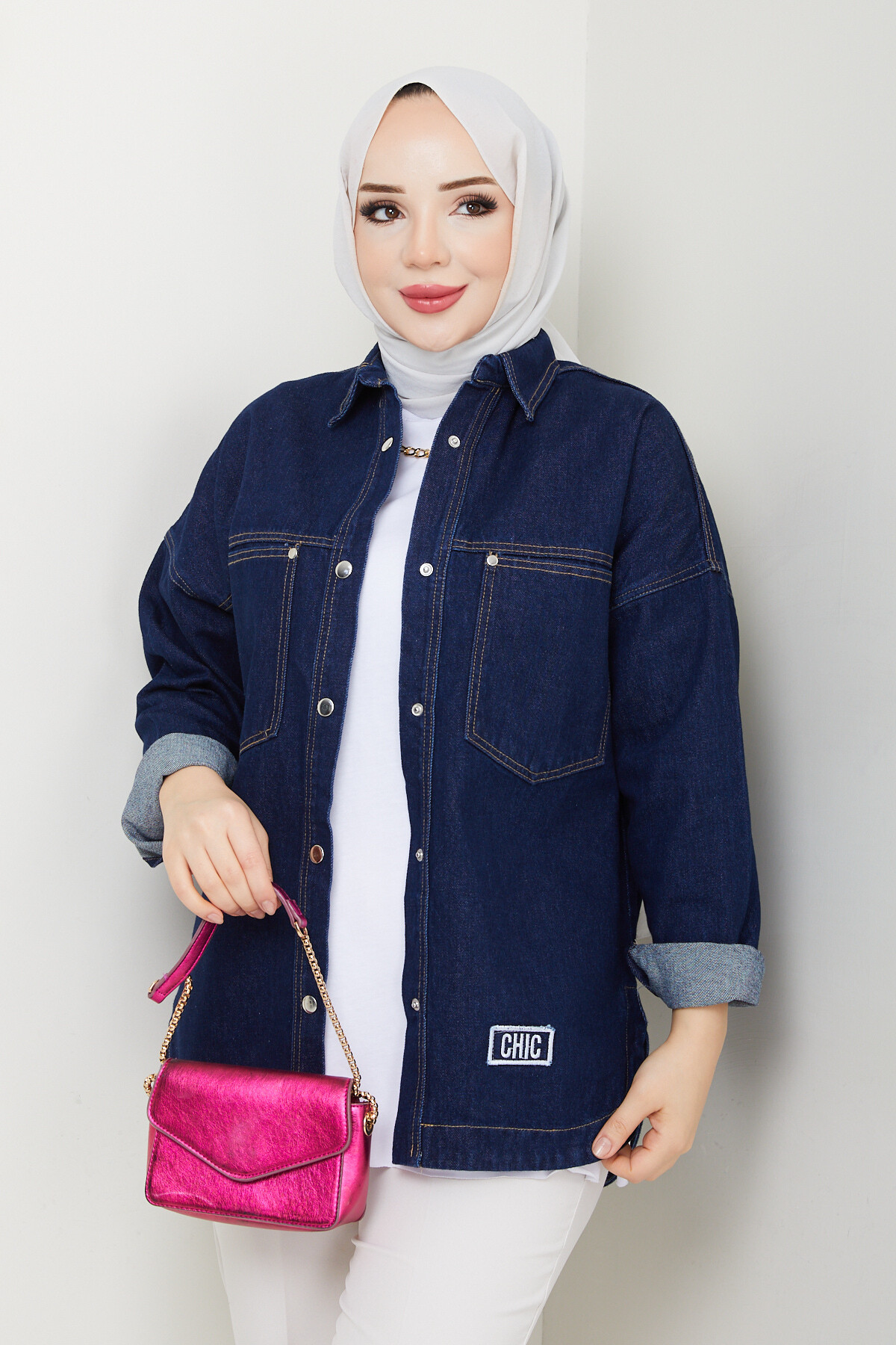 CHIC GABARDİN CEKET - LACİVERT