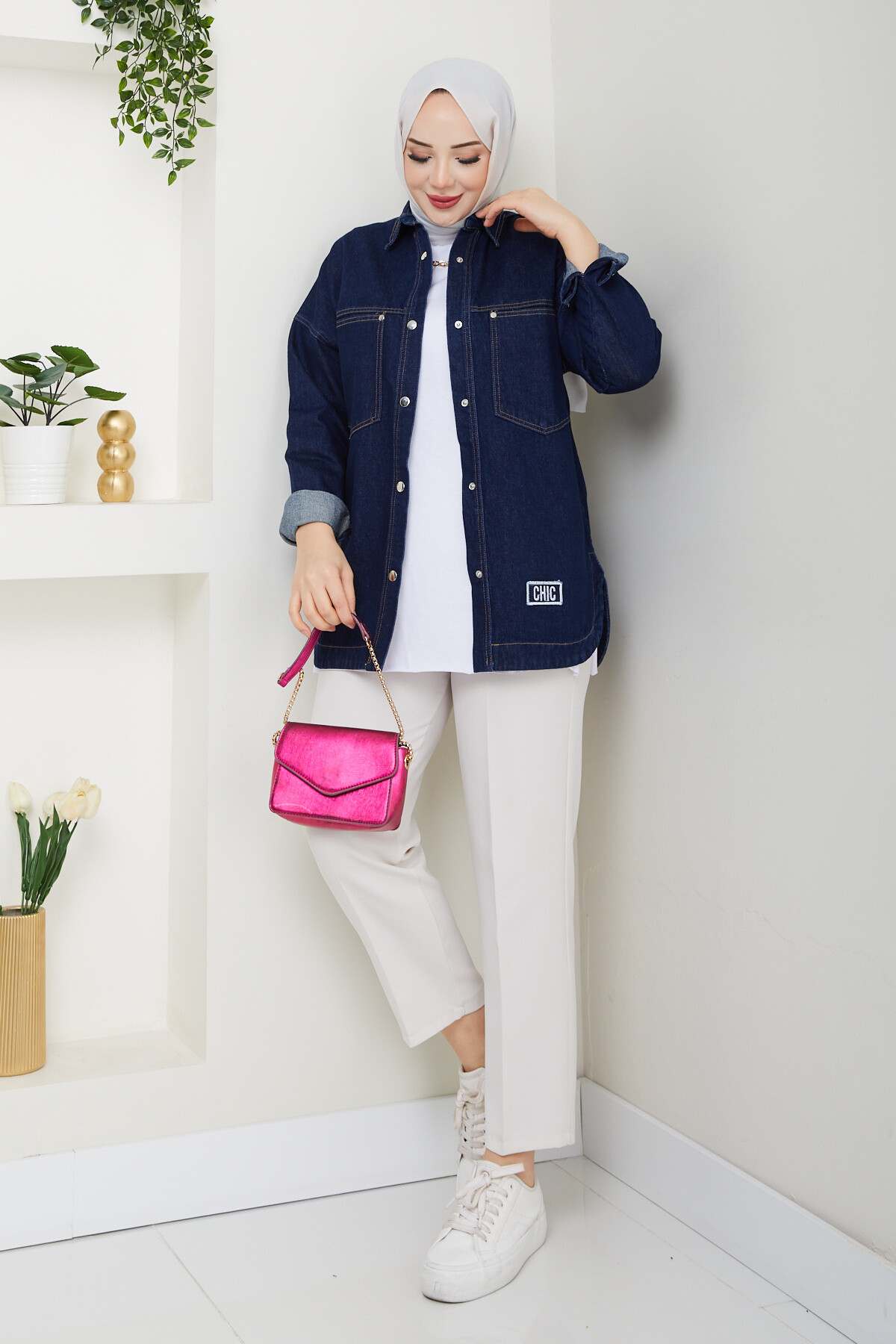 CHIC GABARDİN CEKET - LACİVERT