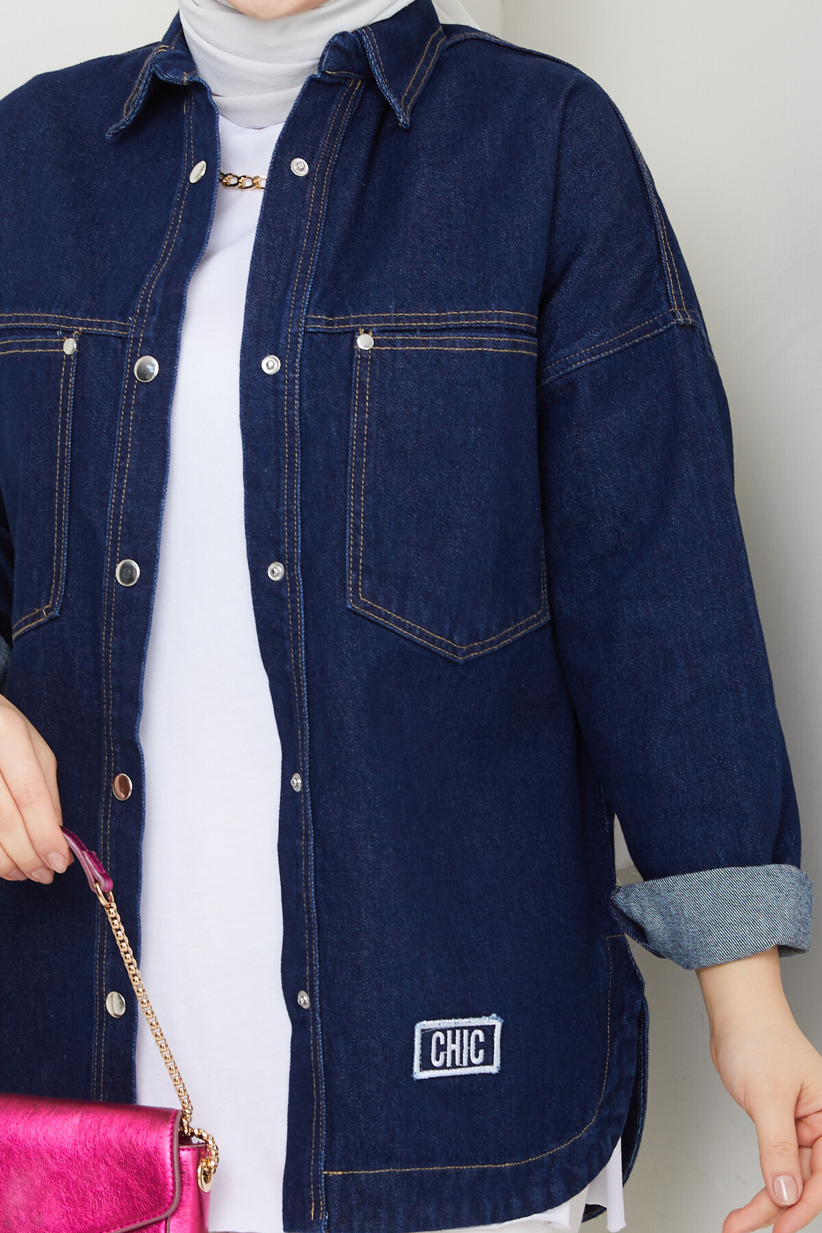CHIC GABARDİN CEKET - LACİVERT