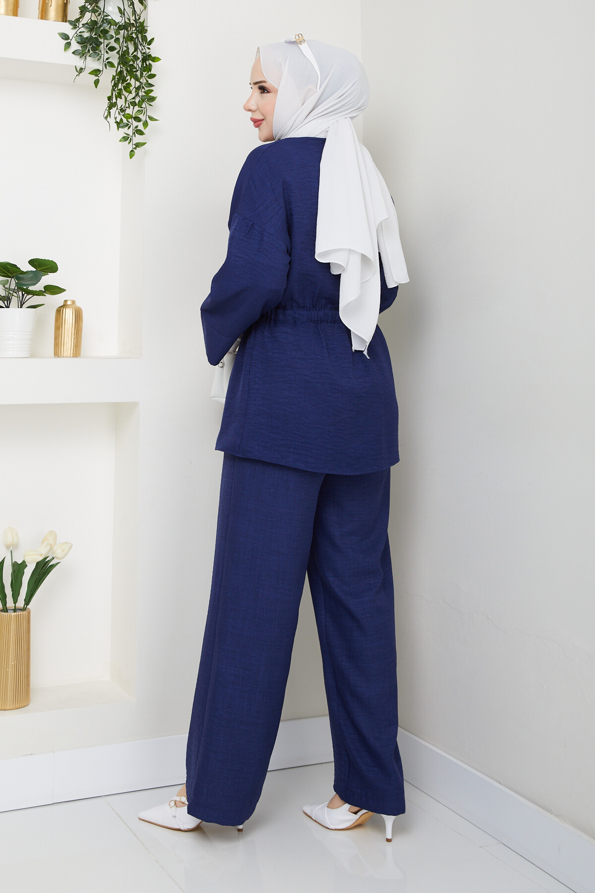 ÇİFT CEP BEL BÜZGÜLÜ TAKIM-LACİVERT