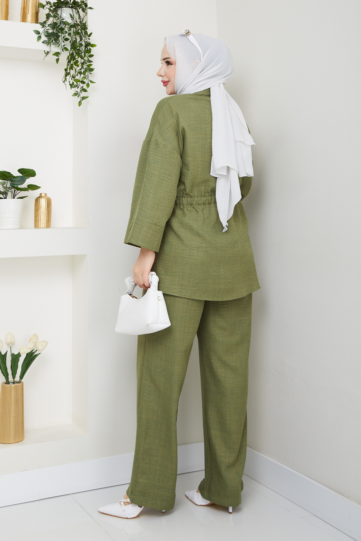 ÇİFT CEP BEL BÜZGÜLÜ TAKIM-YEŞİL