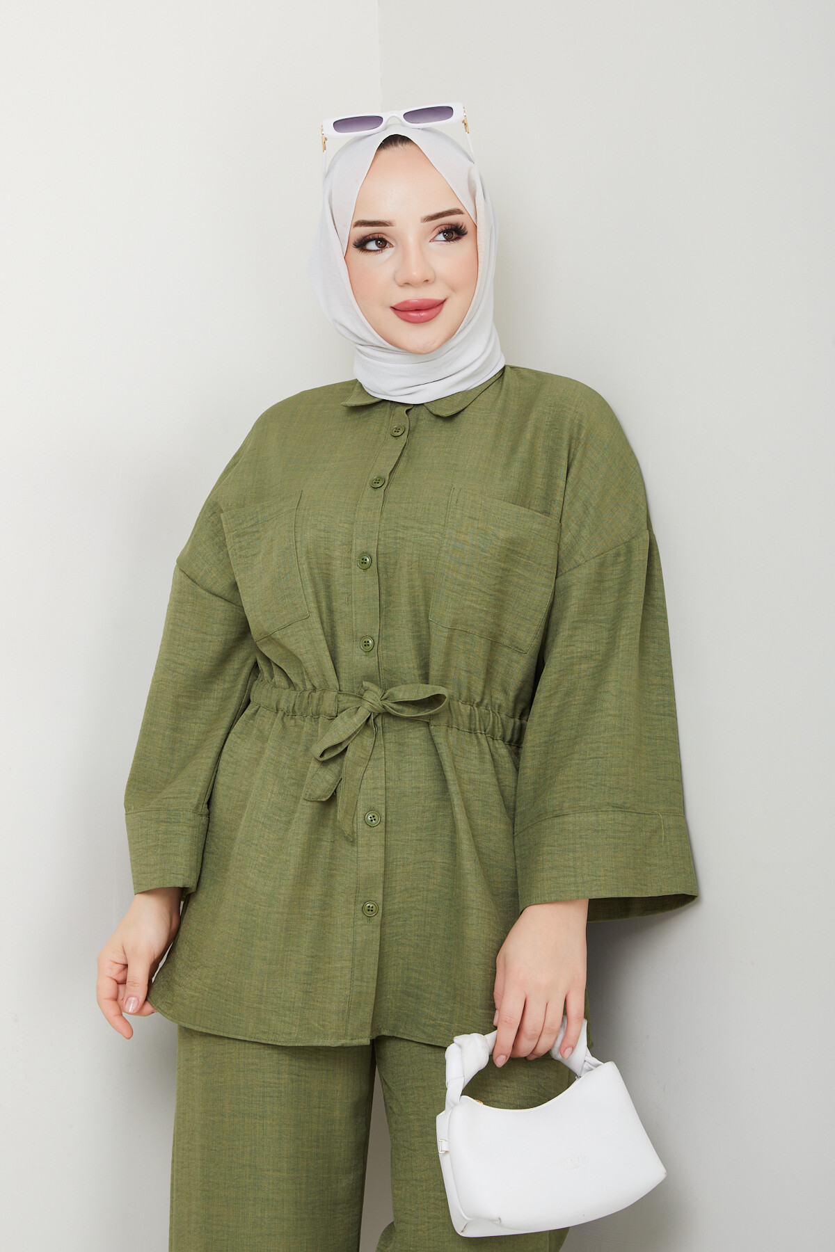 ÇİFT CEP BEL BÜZGÜLÜ TAKIM-YEŞİL