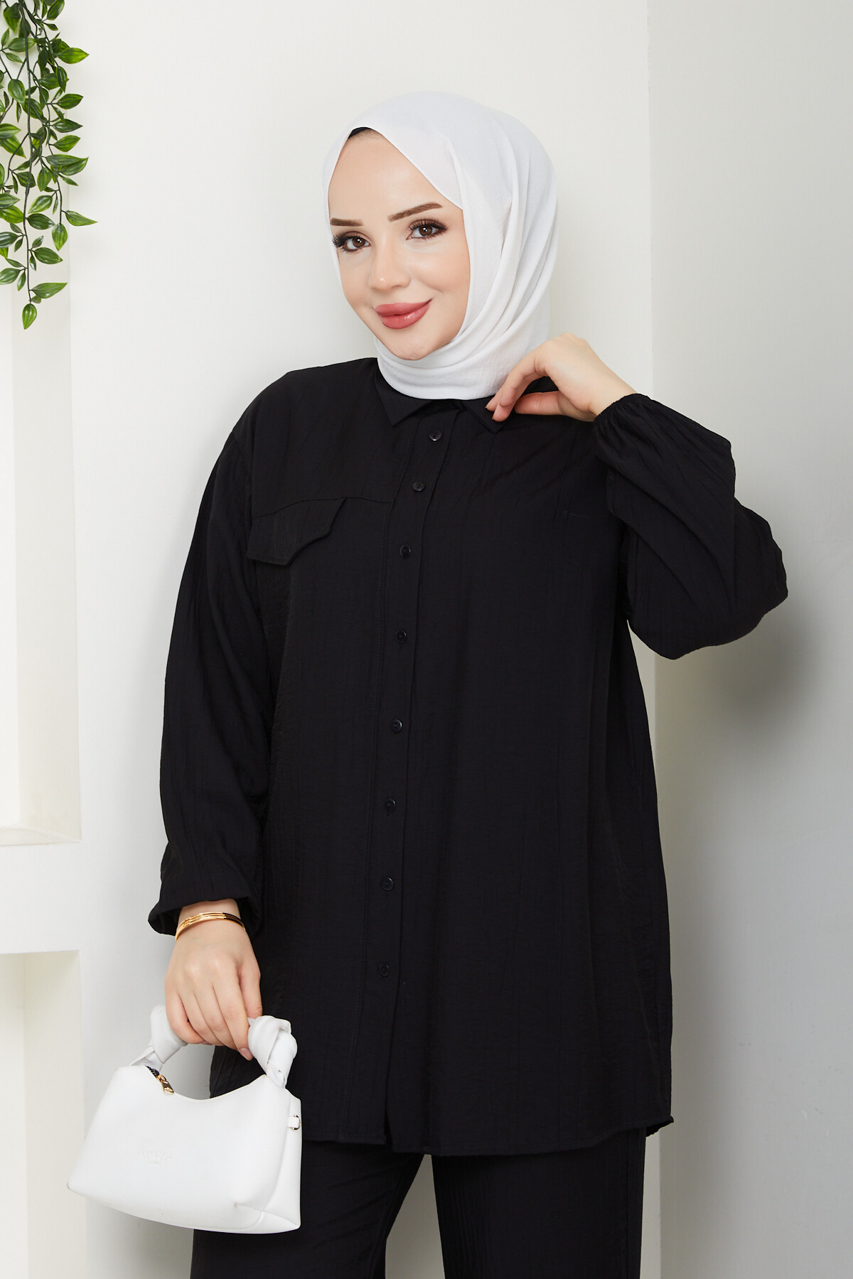 ÇLK SÜS CEP DETAYLI TAKIM - SİYAH