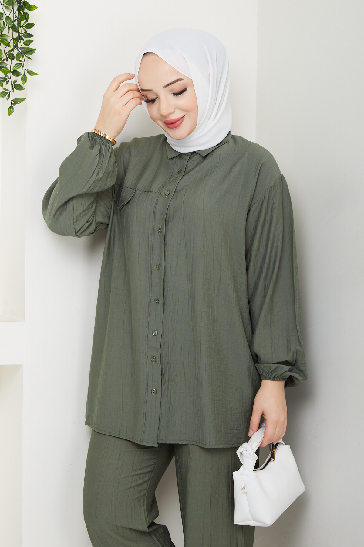 ÇLK SÜS CEP DETAYLI TAKIM - YEŞİL