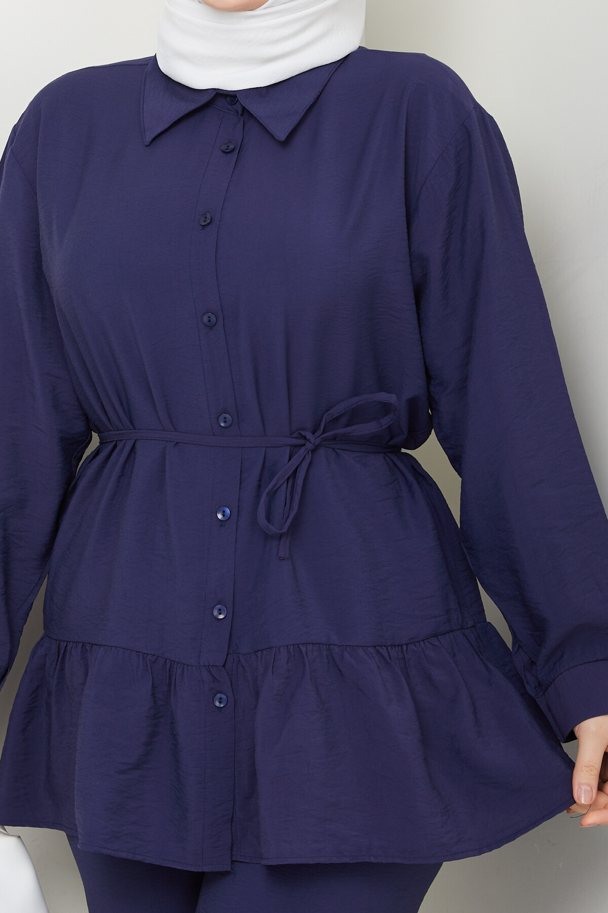 ETEK BÜZGÜ DETAY PANTOLONLU TAKIM - LACİVERT