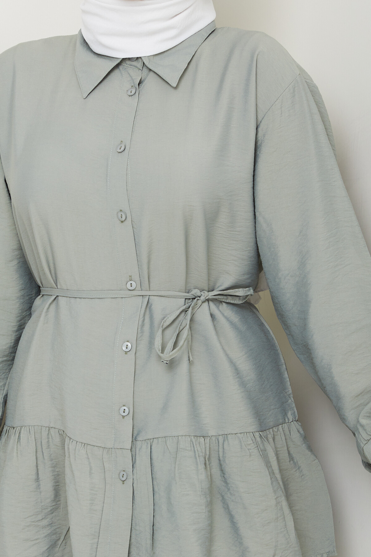 ETEK BÜZGÜ DETAY PANTOLONLU TAKIM - MİNT YEŞİLİ