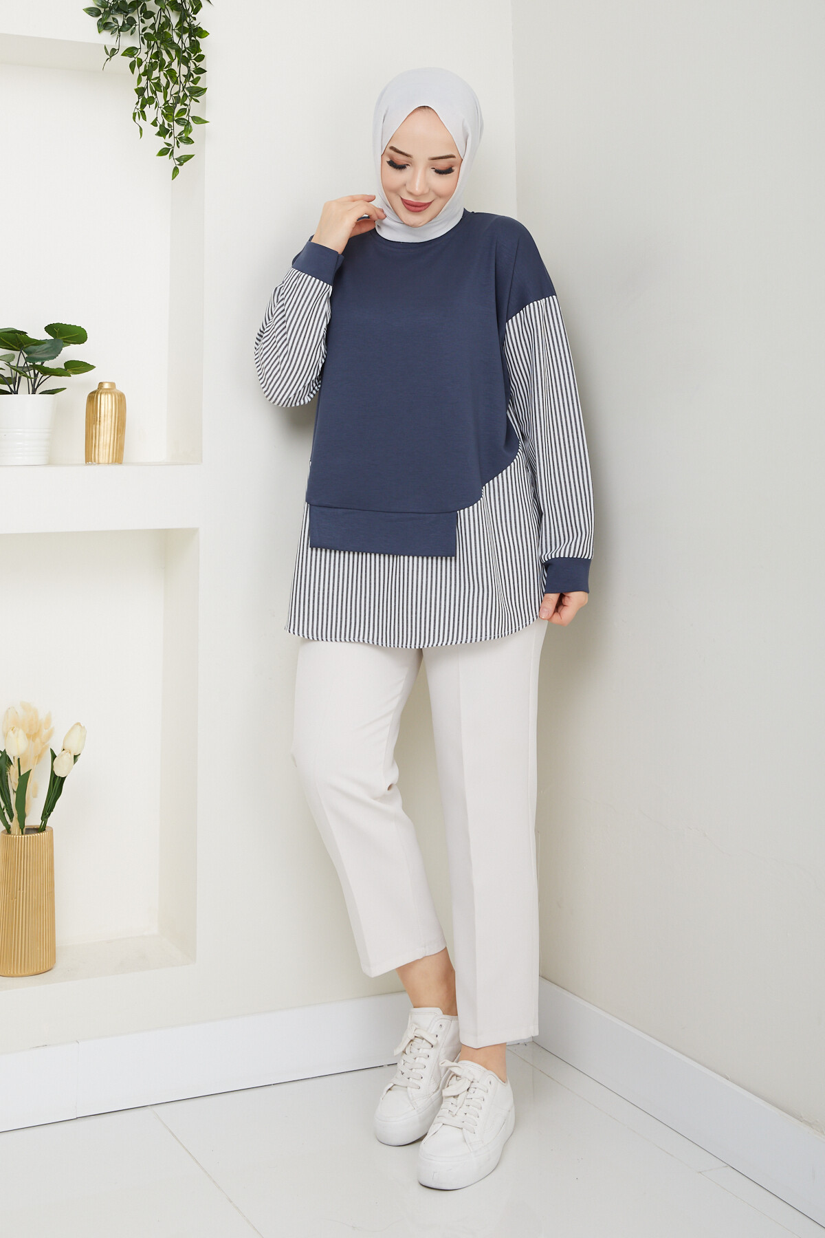 GARNİLİ CROP TUNİK-FÜME