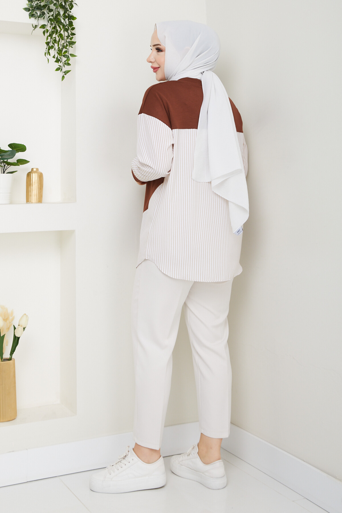 GARNİLİ CROP TUNİK-KİREMİT