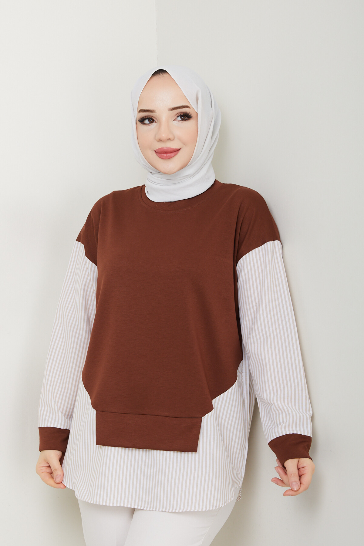 GARNİLİ CROP TUNİK-KİREMİT