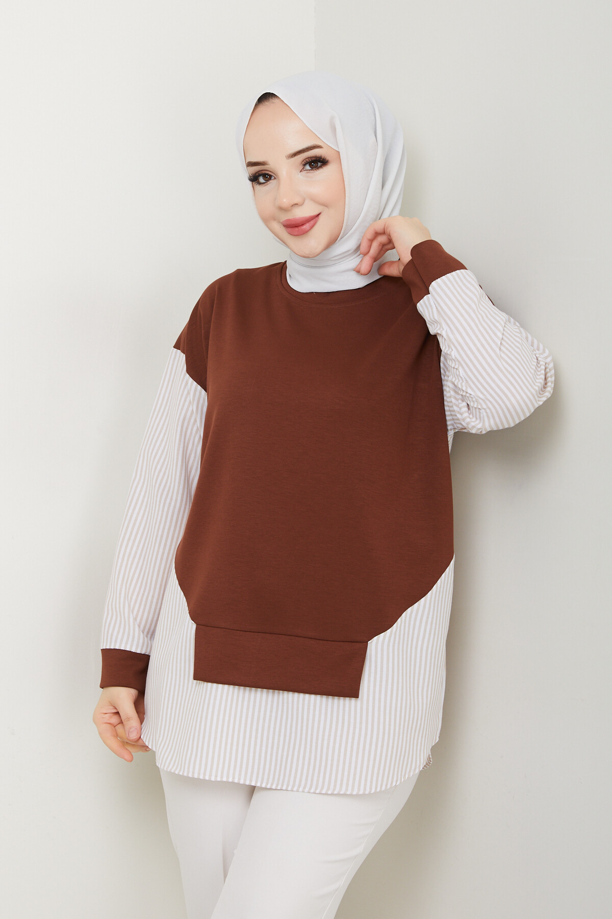 GARNİLİ CROP TUNİK-KİREMİT