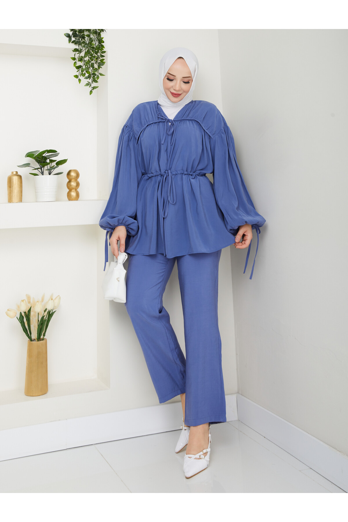 HNZ BÜZGÜLÜ TENSEL TAKIM-MAVİ