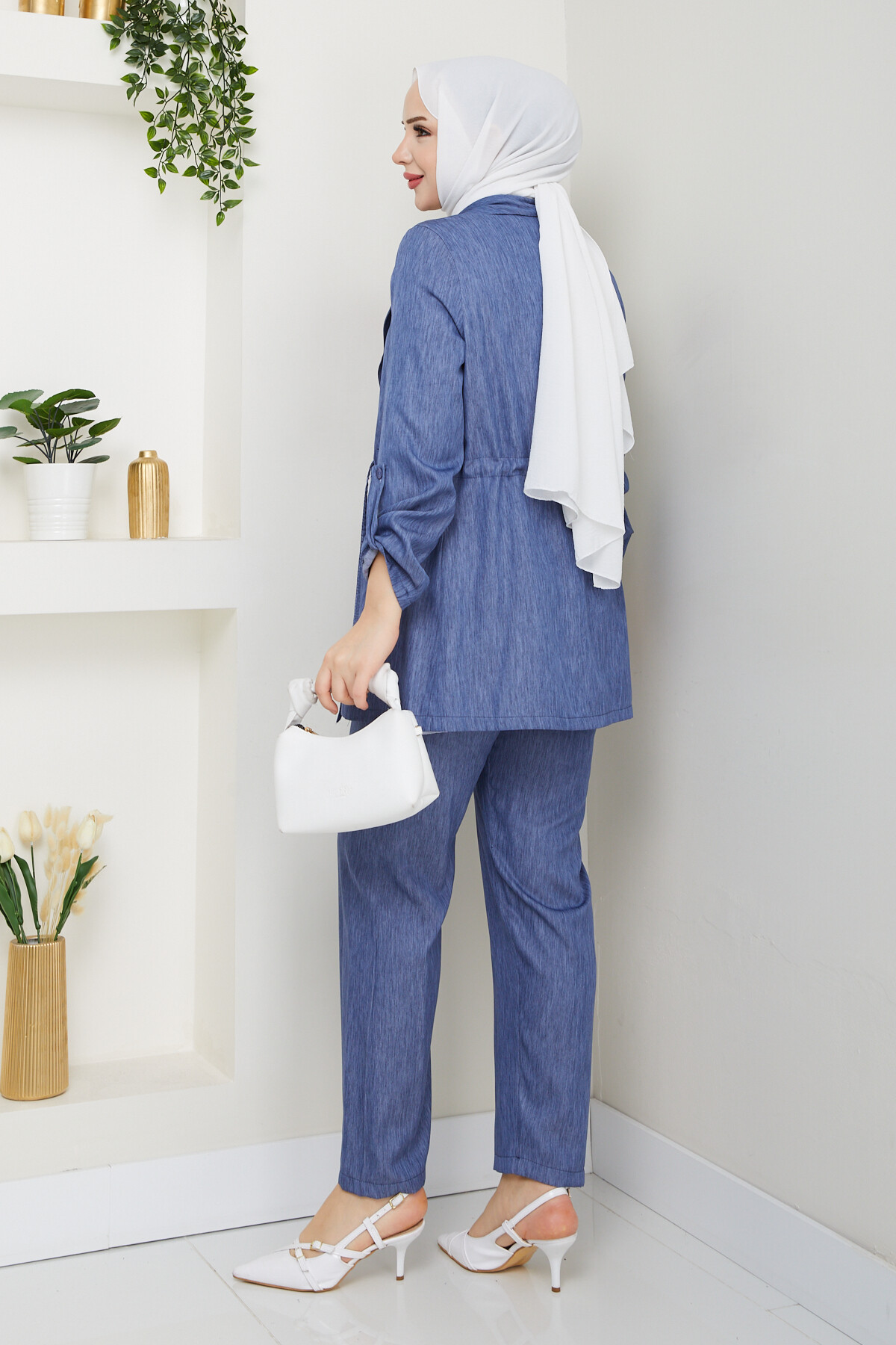 KOL APOLETLİ BELİ TÜNEL DETAY TAKIM- MAVİ