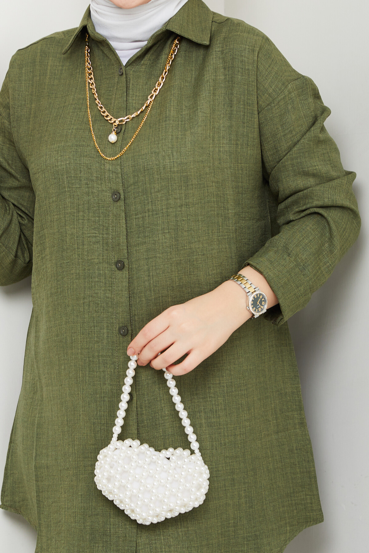 KOLYELİ KETEN TAKIM-HAKİ