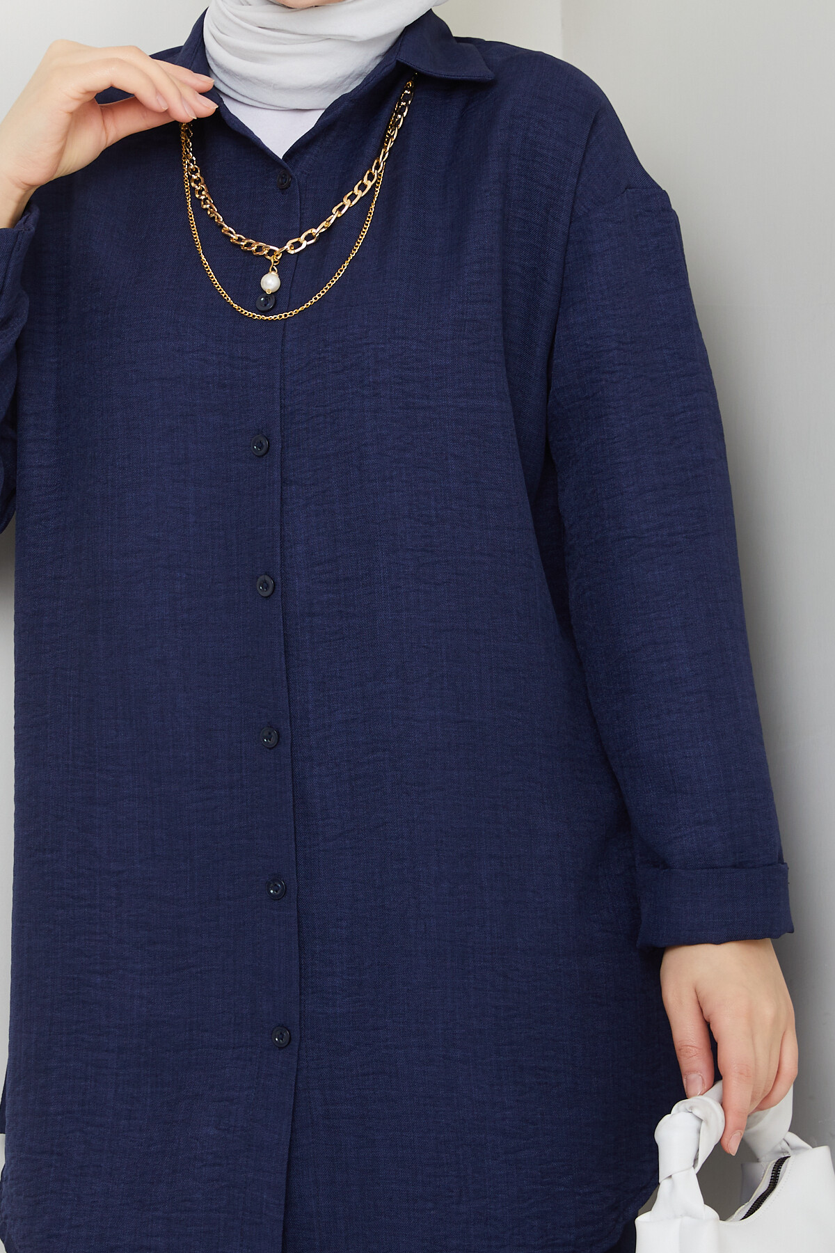 KOLYELİ KETEN TAKIM-LACİVERT