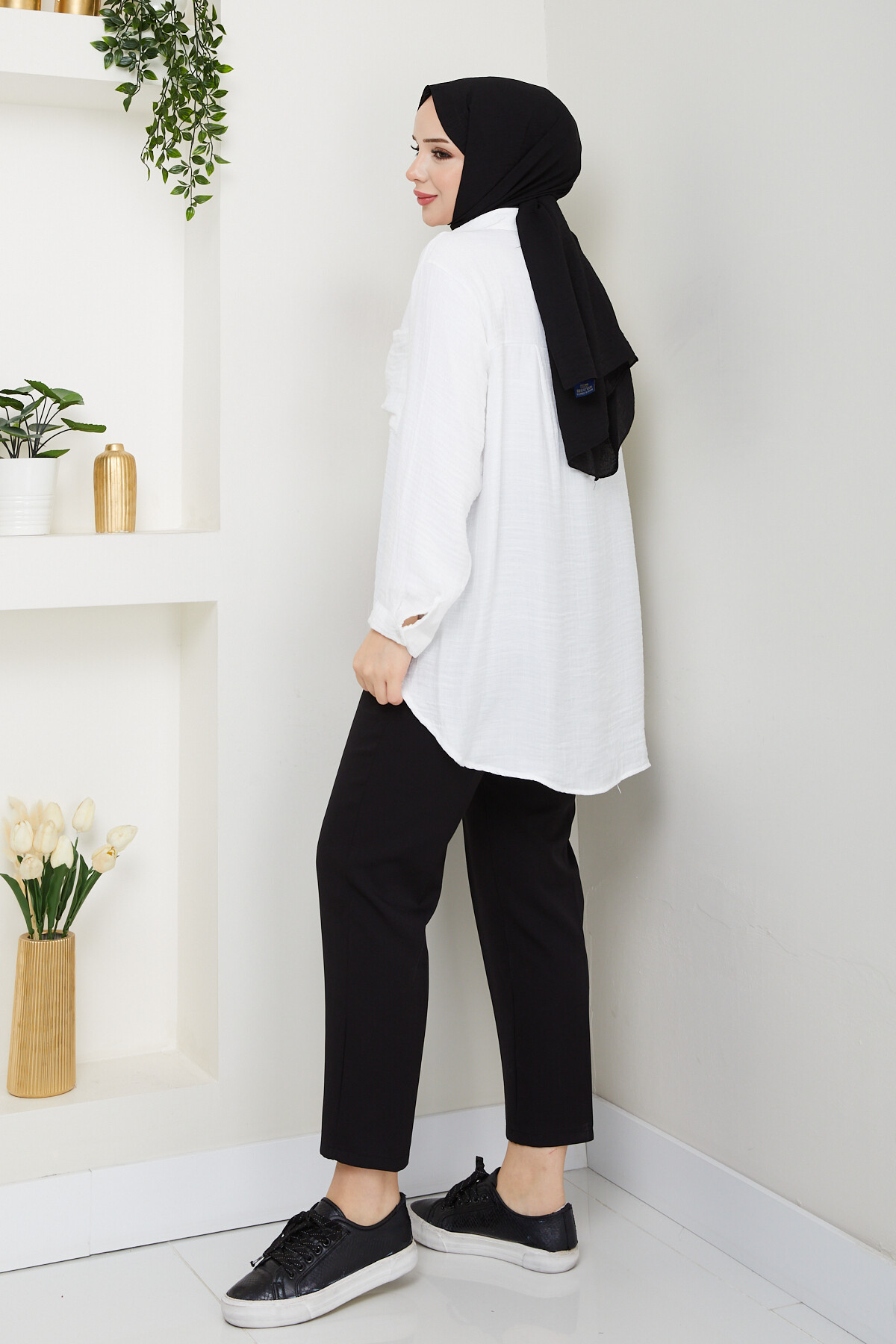 LUNA KETEN GÖMLEK-BEYAZ