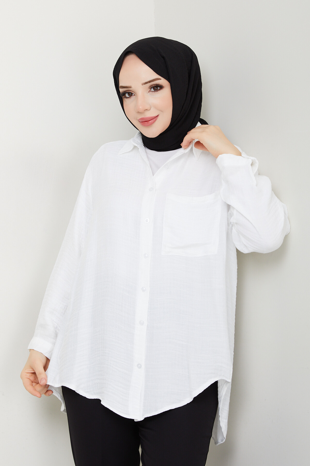 LUNA KETEN GÖMLEK-BEYAZ