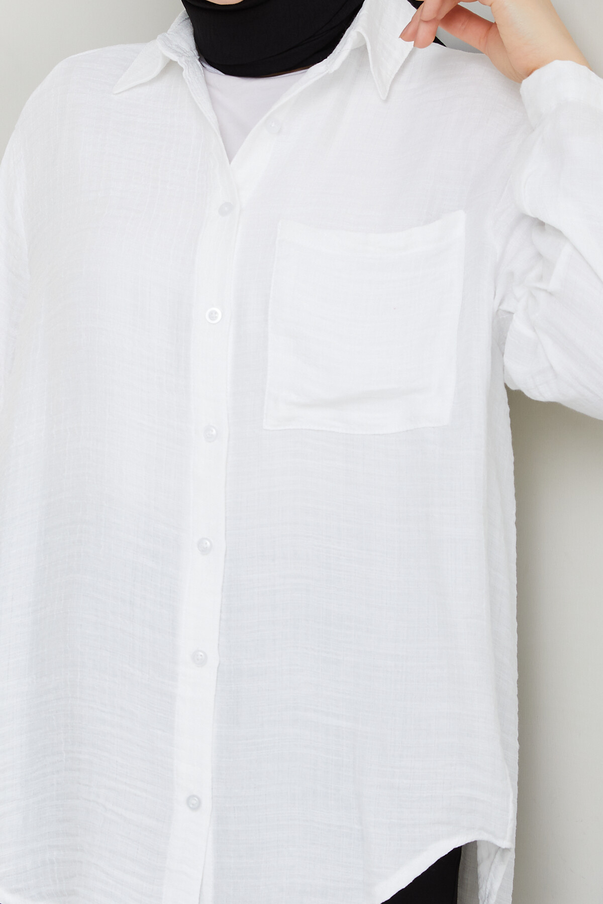 LUNA KETEN GÖMLEK-BEYAZ