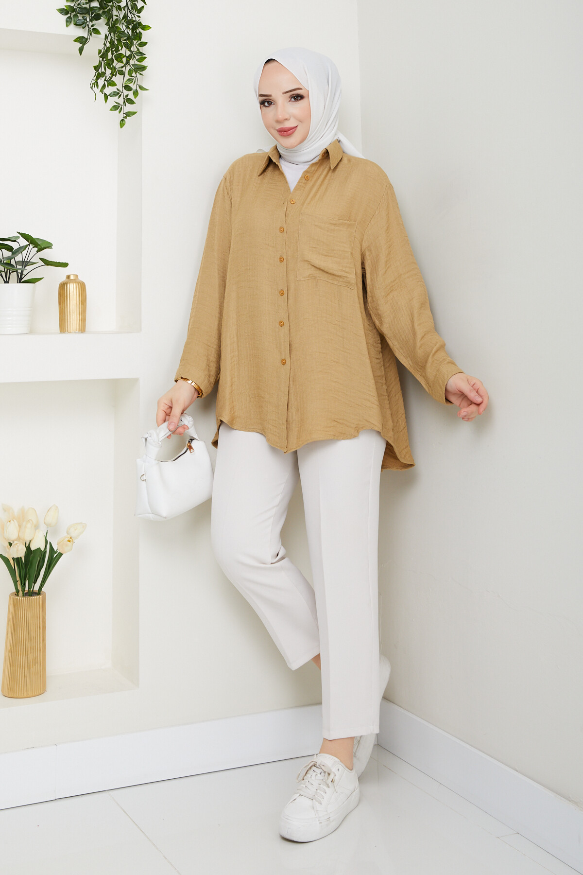 LUNA KETEN GÖMLEK-TABA