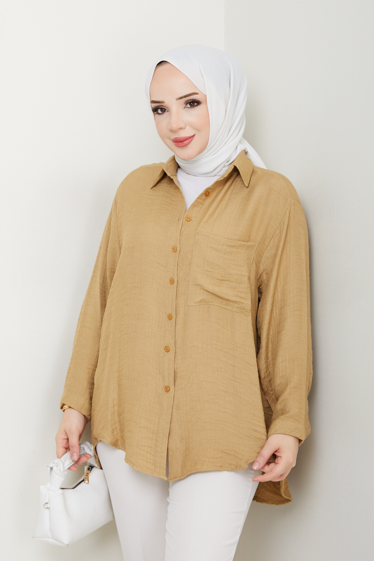 LUNA KETEN GÖMLEK-TABA