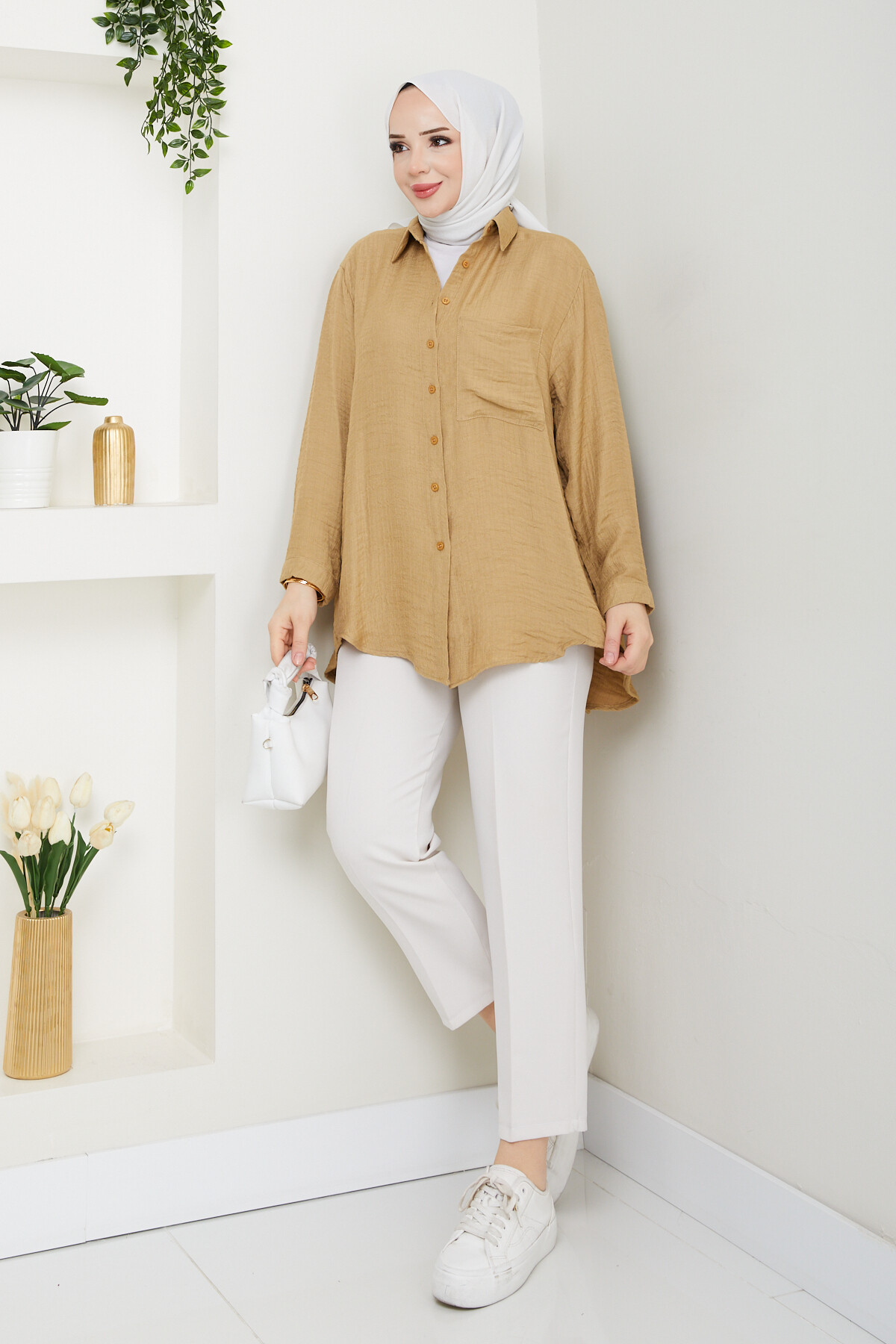 LUNA KETEN GÖMLEK-TABA