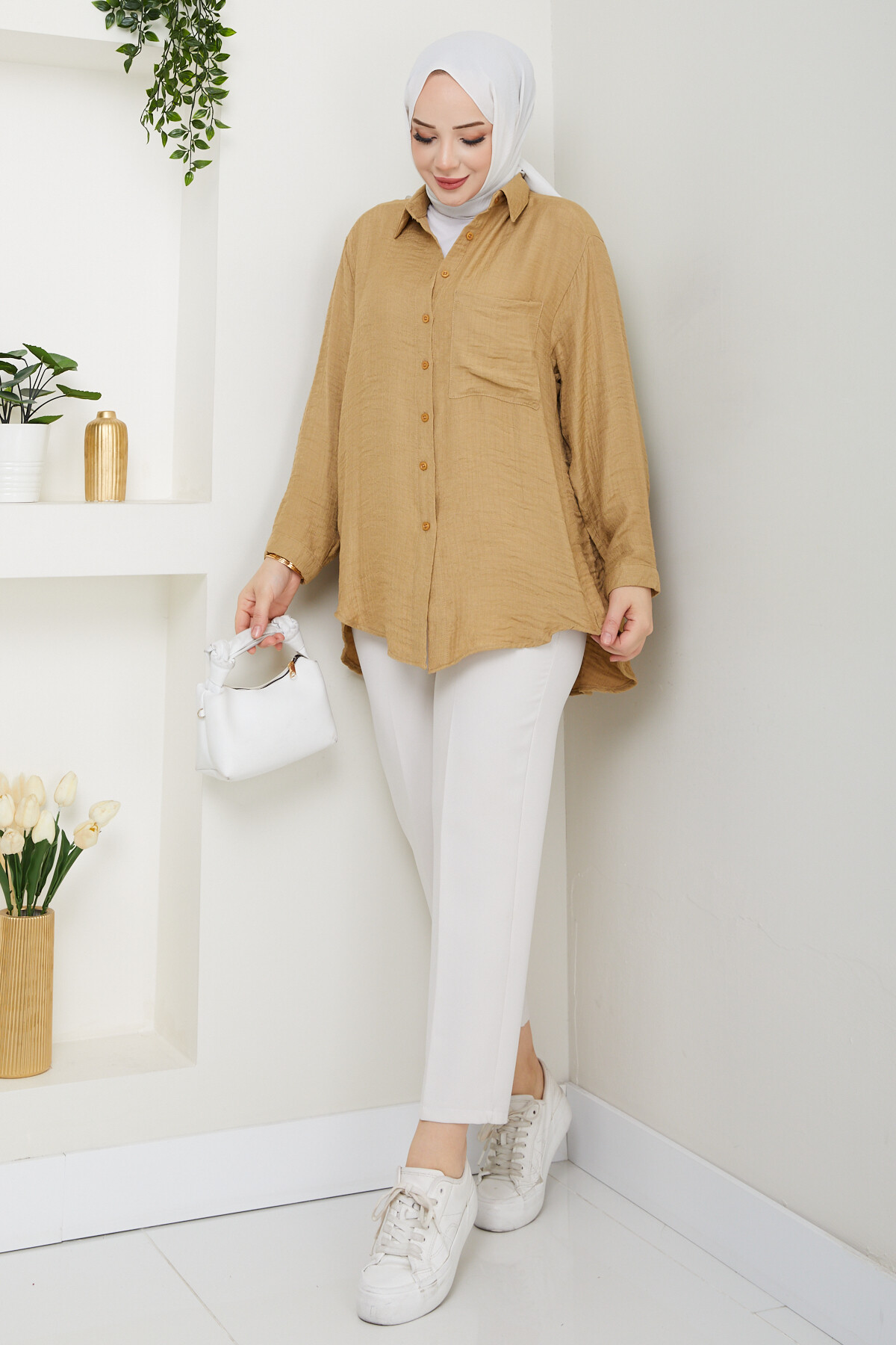 LUNA KETEN GÖMLEK-TABA