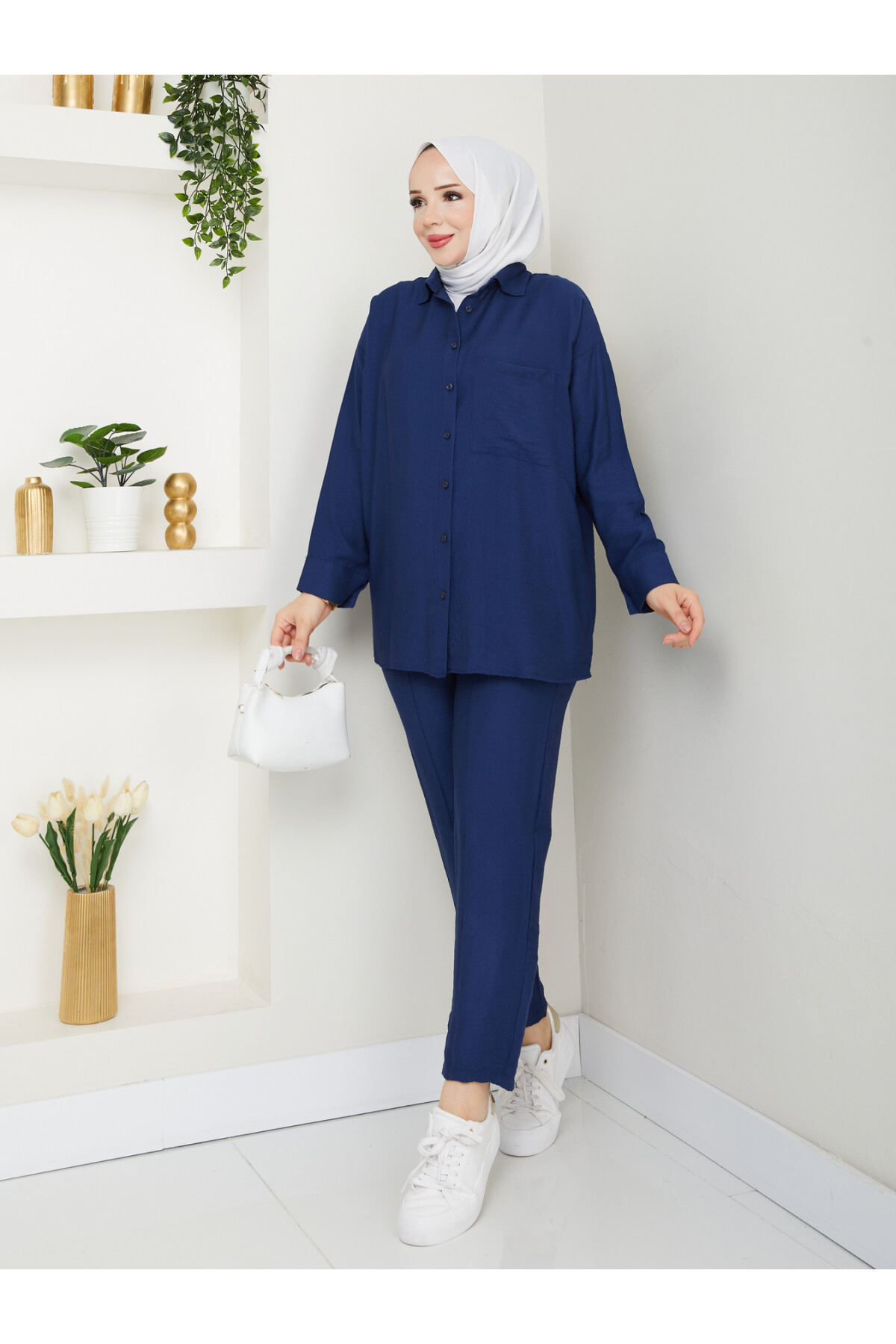 NEPAL KETEN TAKIM-LACİVERT