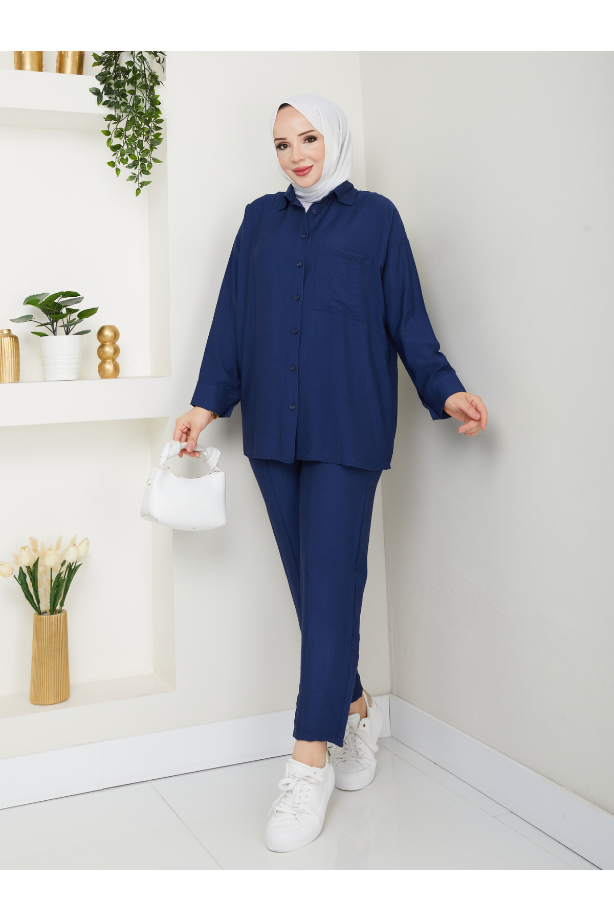 NEPAL KETEN TAKIM-LACİVERT