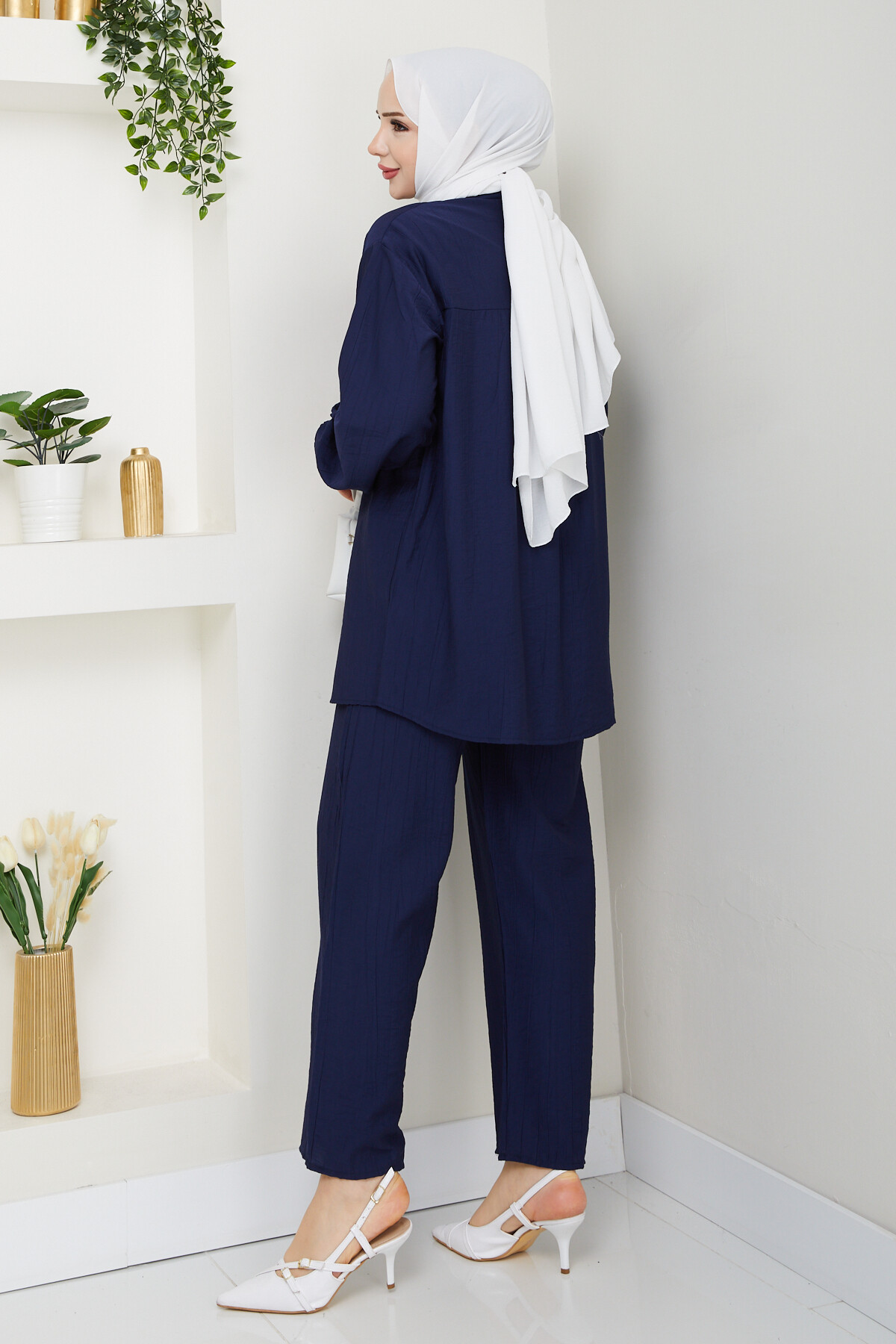 ÇLK SÜS CEP DETAYLI TAKIM - LACİVERT