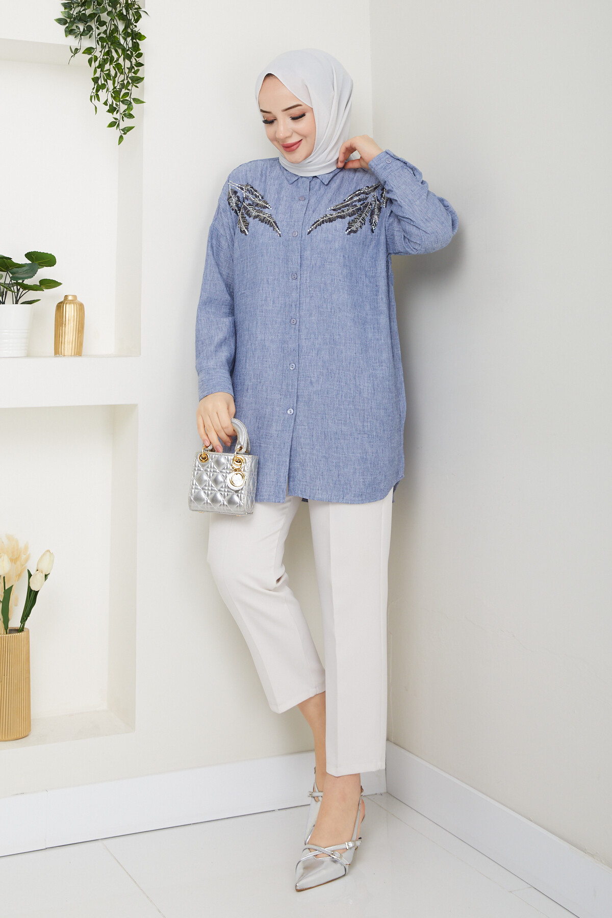 PL PULLU GÖMLEK -MAVİ