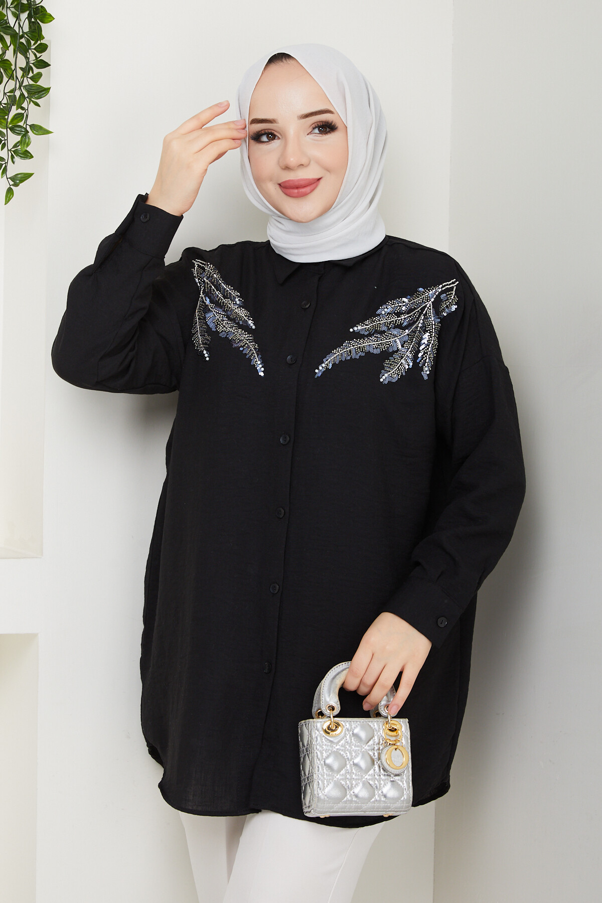 PL PULLU GÖMLEK -SİYAH