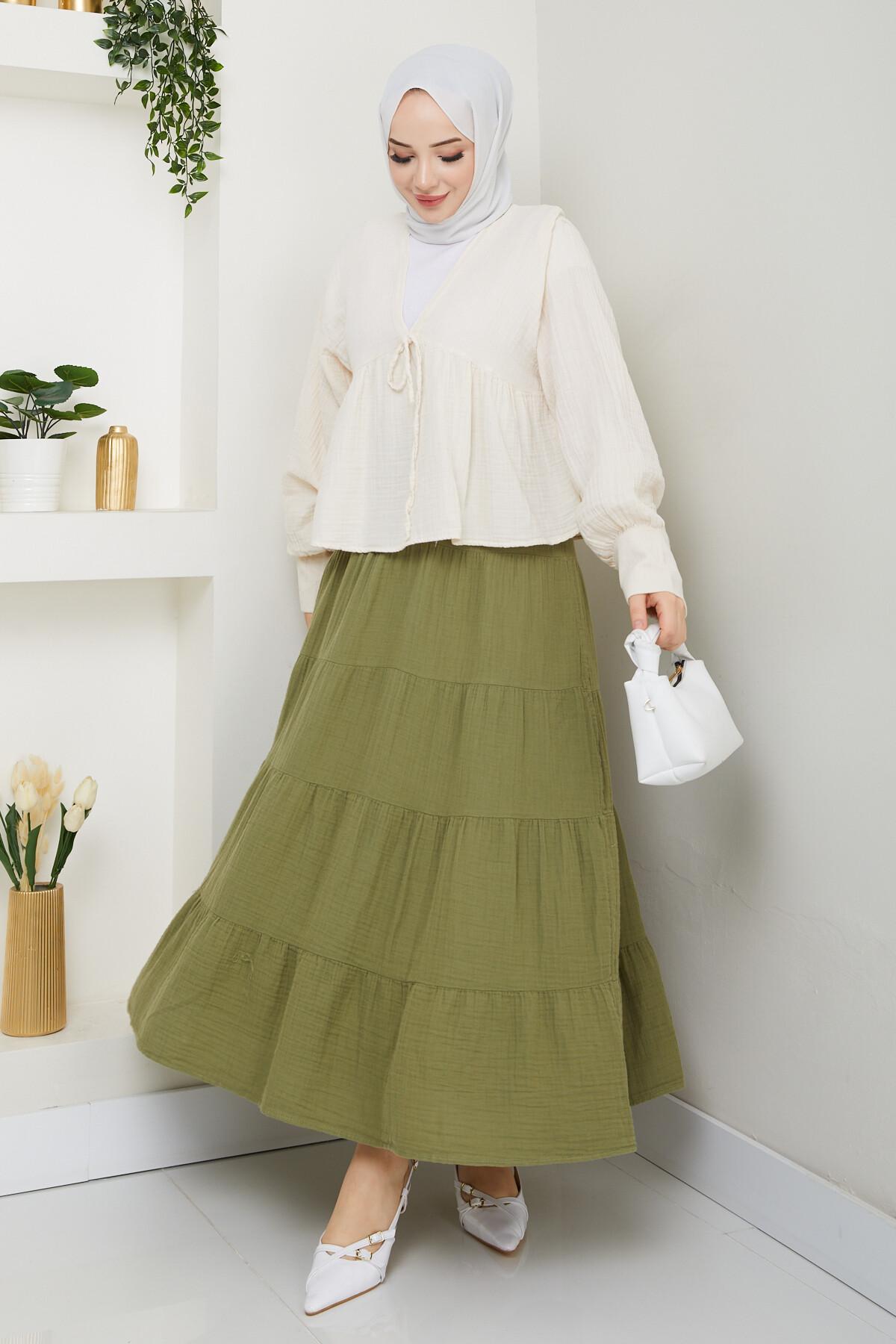 R MÜSLİN ETEK-HAKİ