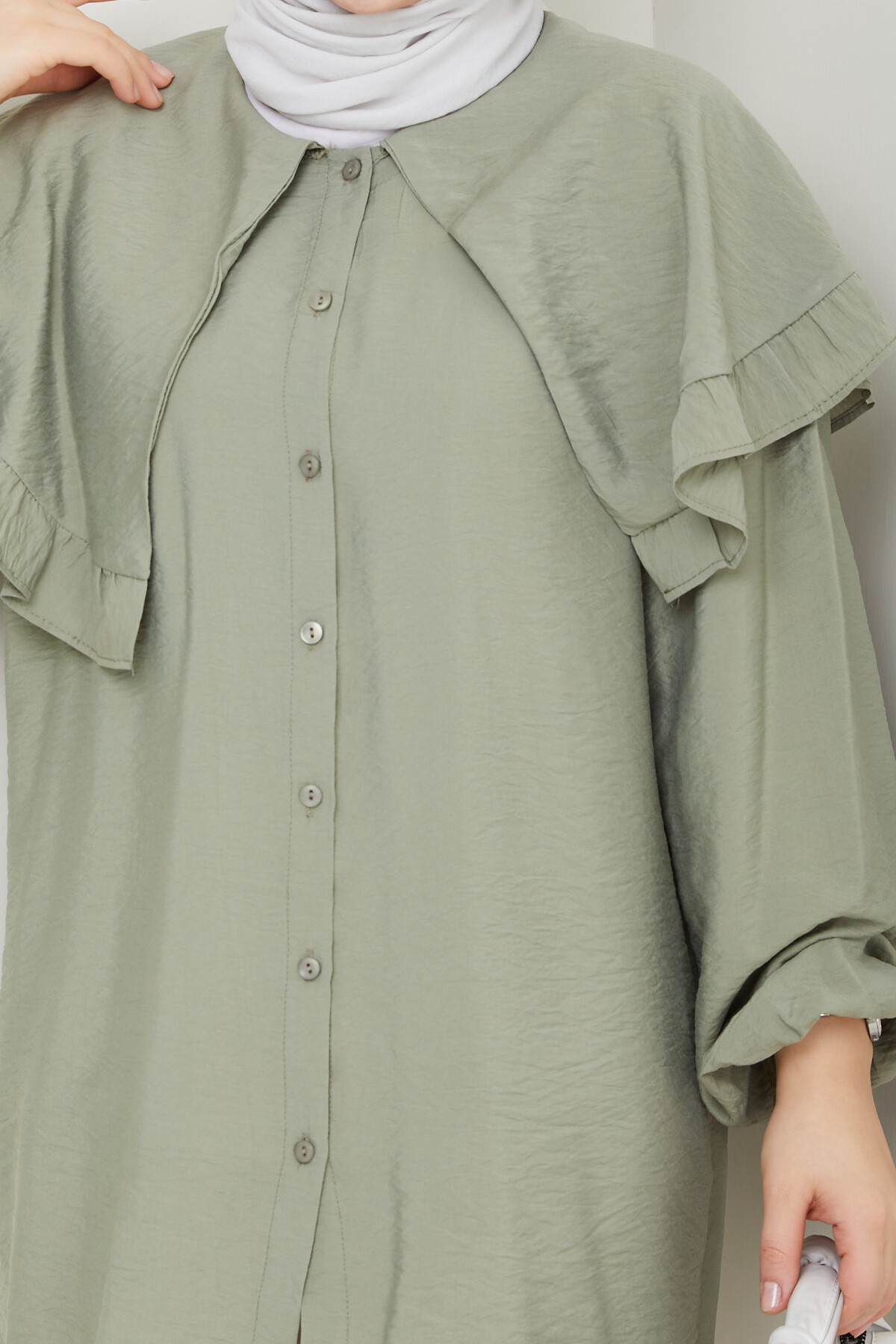 ŞAL YAKA TUNİK-MİNT YEŞİLİ