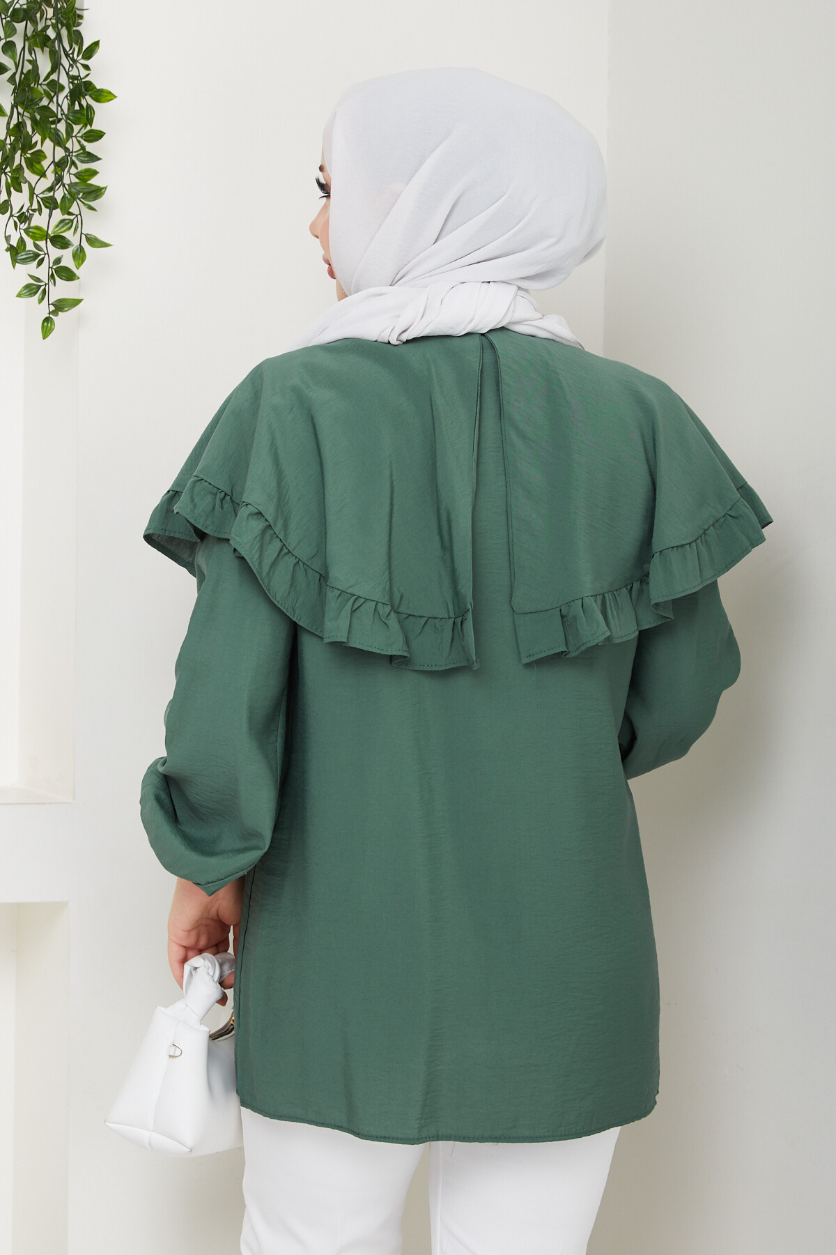 ŞAL YAKA TUNİK-YEŞİL