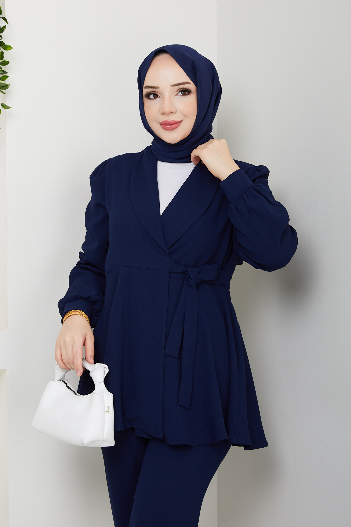 TN KUŞAK CEKETLİ TAKIM - LACİVERT